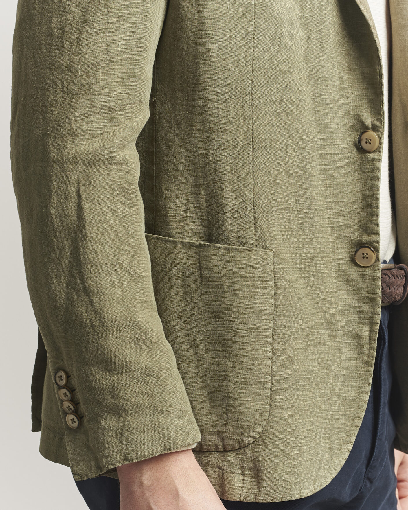 Herren | Sakkos | L.B.M. 1911 | Jack Regular Fit Linen Blazer Olive