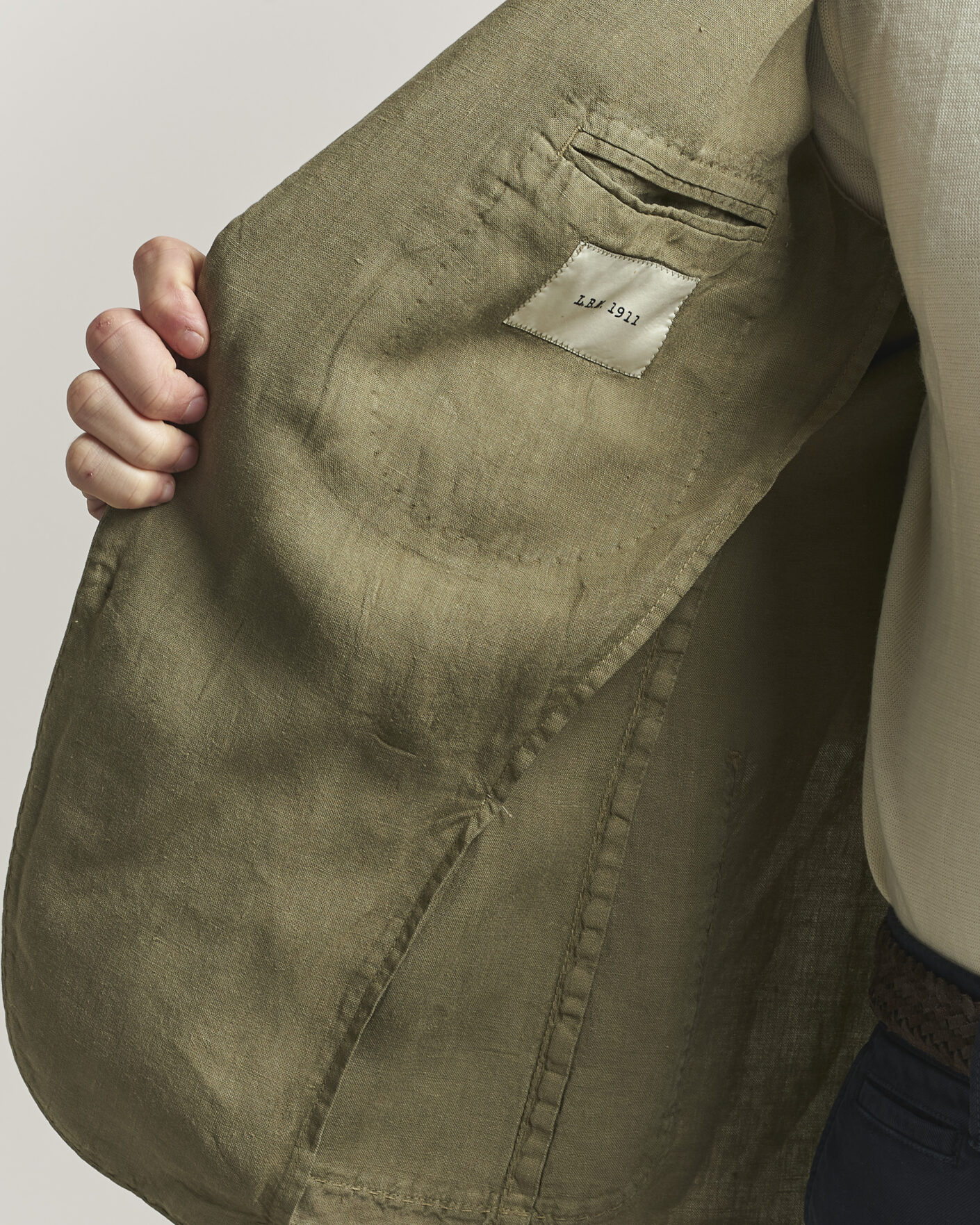 Herren | Sakkos | L.B.M. 1911 | Jack Regular Fit Linen Blazer Olive