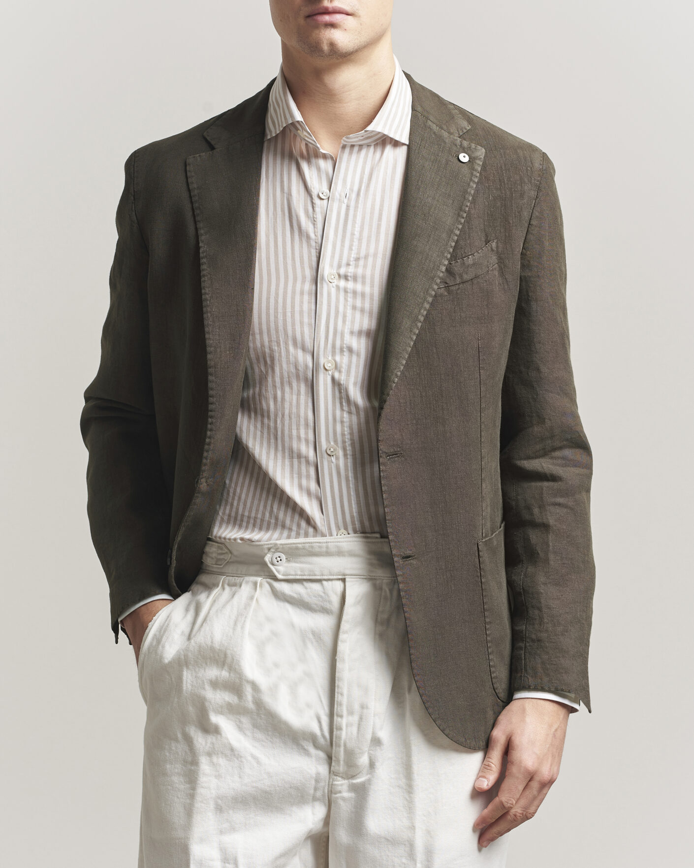 Herren | Sakkos | L.B.M. 1911 | Jack Regular Fit Linen Blazer Brown