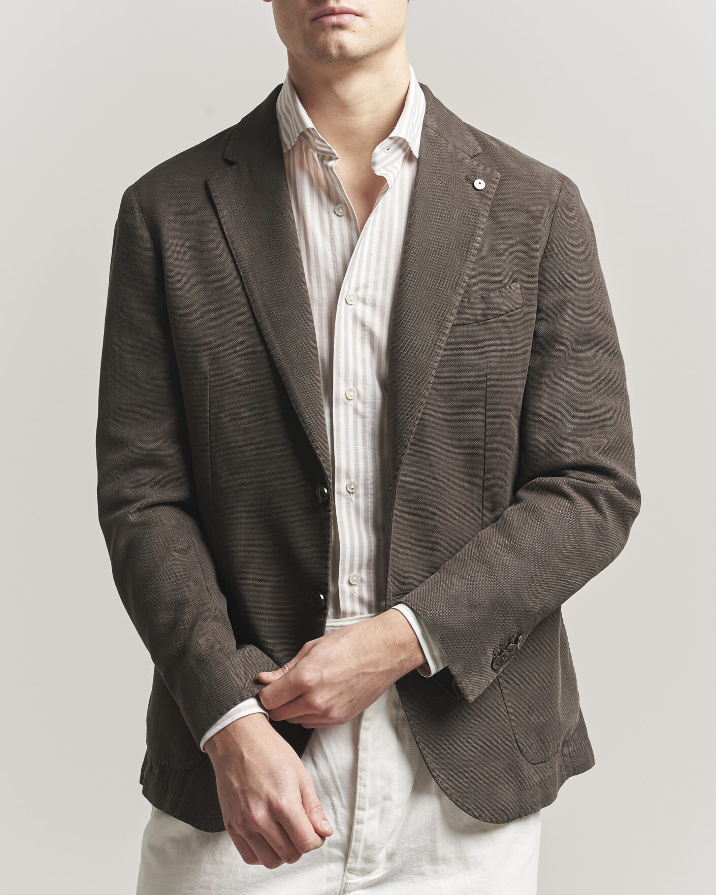 Herren | Sakkos | L.B.M. 1911 | Jack Regular Fit Structured Cotton Blazer Brown