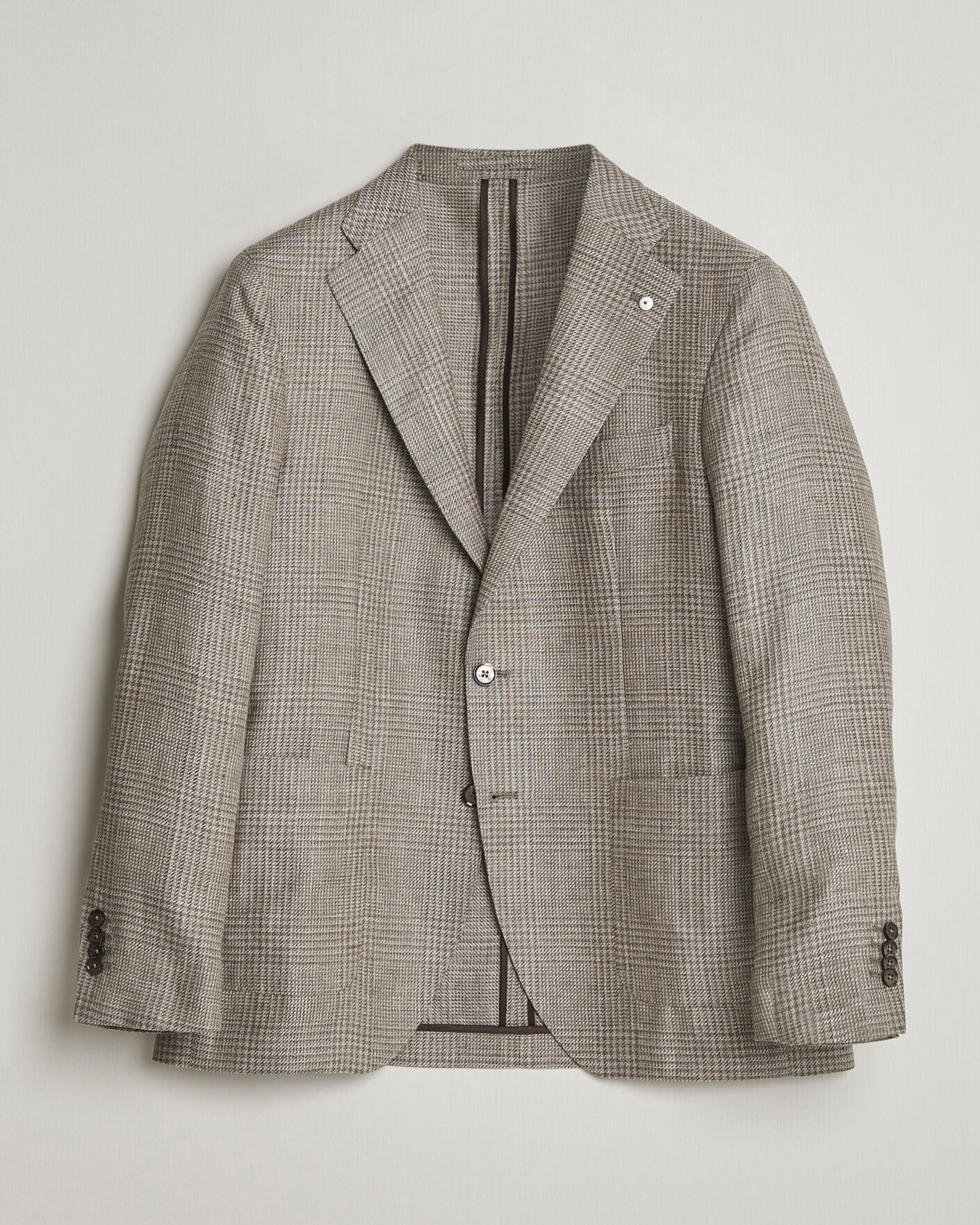 Herren | Sakkos | L.B.M. 1911 | Jack Regular Fit Linen/Wool Checked Blazer Taupe