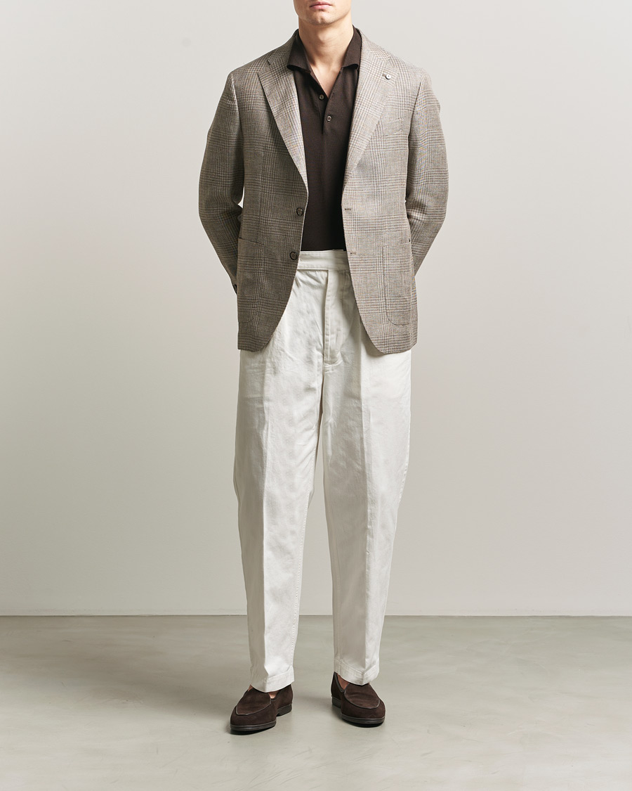 Herren | Sakkos | L.B.M. 1911 | Jack Regular Fit Linen/Wool Checked Blazer Taupe