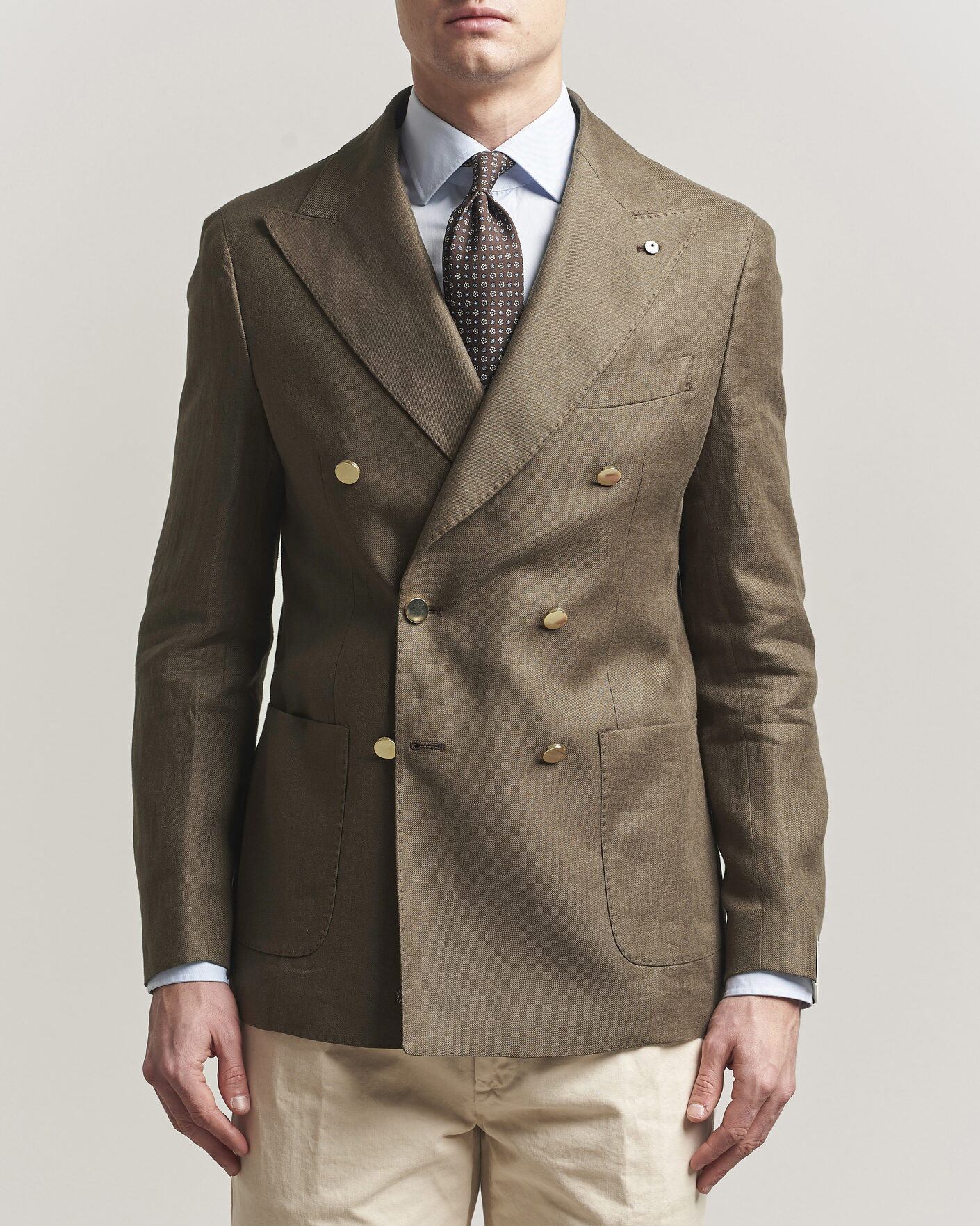 Herren | Sakkos | L.B.M. 1911 | Tom Regular DB Linen Blazer Olive