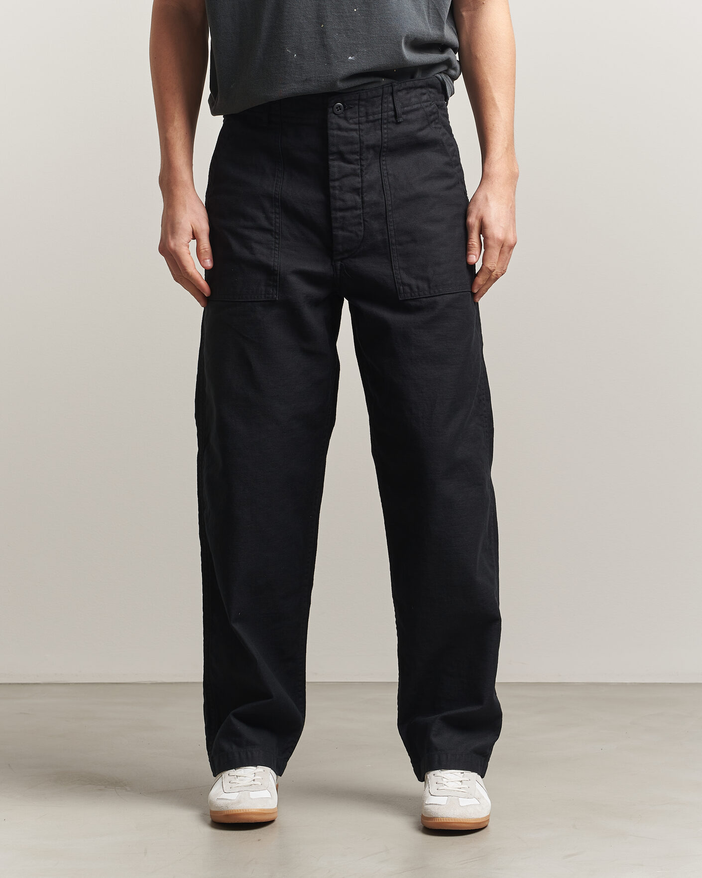 Herren | Hosen | orSlow | Regular Fit Original Sateen Fatigue Pants Black