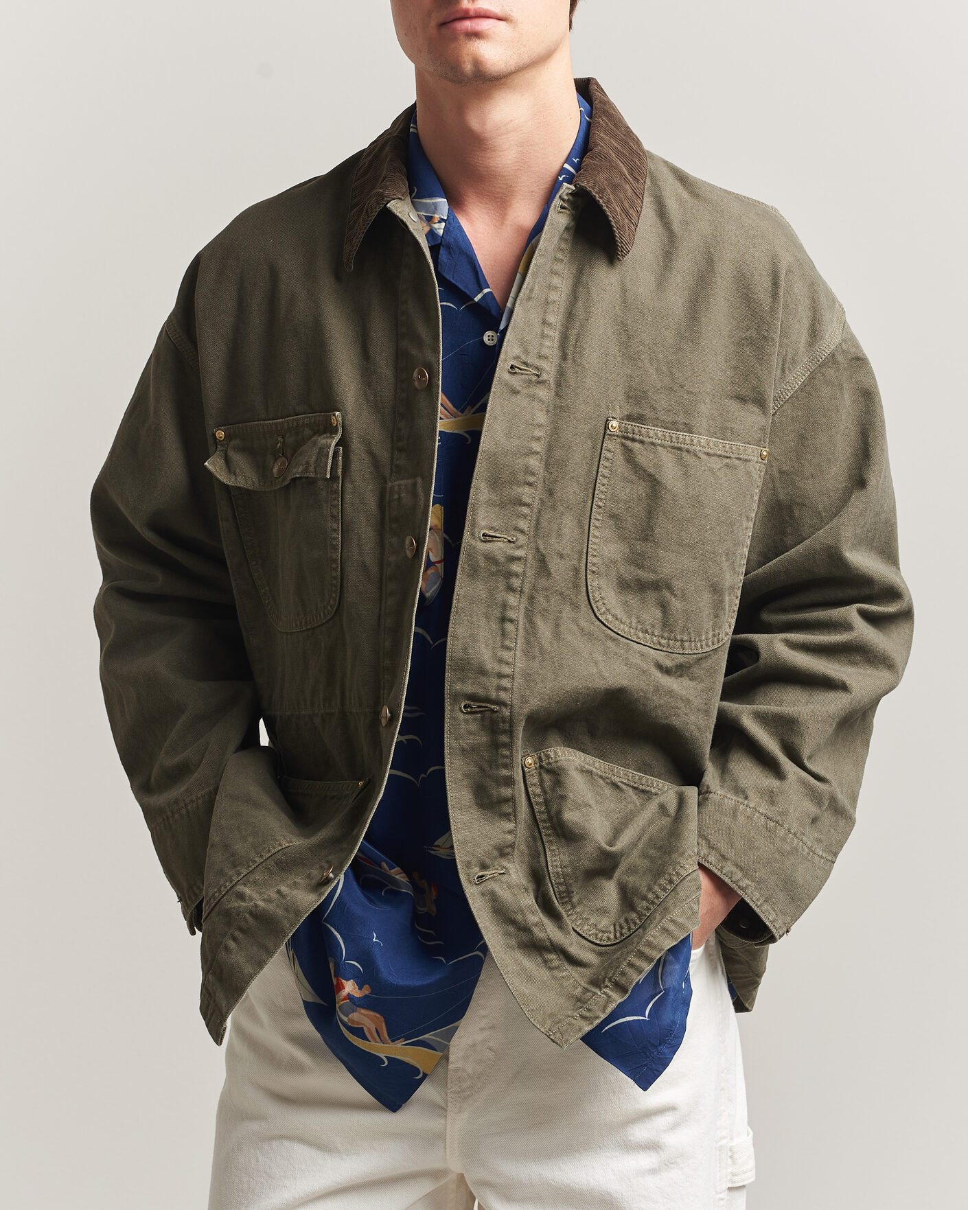 Herren | Jacken | orSlow | Oxford Coverall Chore Jacket Army Green
