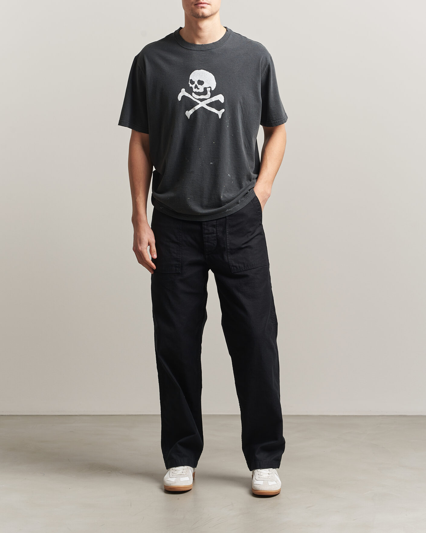 Herren | T-Shirts | orSlow | Vintage Skull Print T-Shirt Black