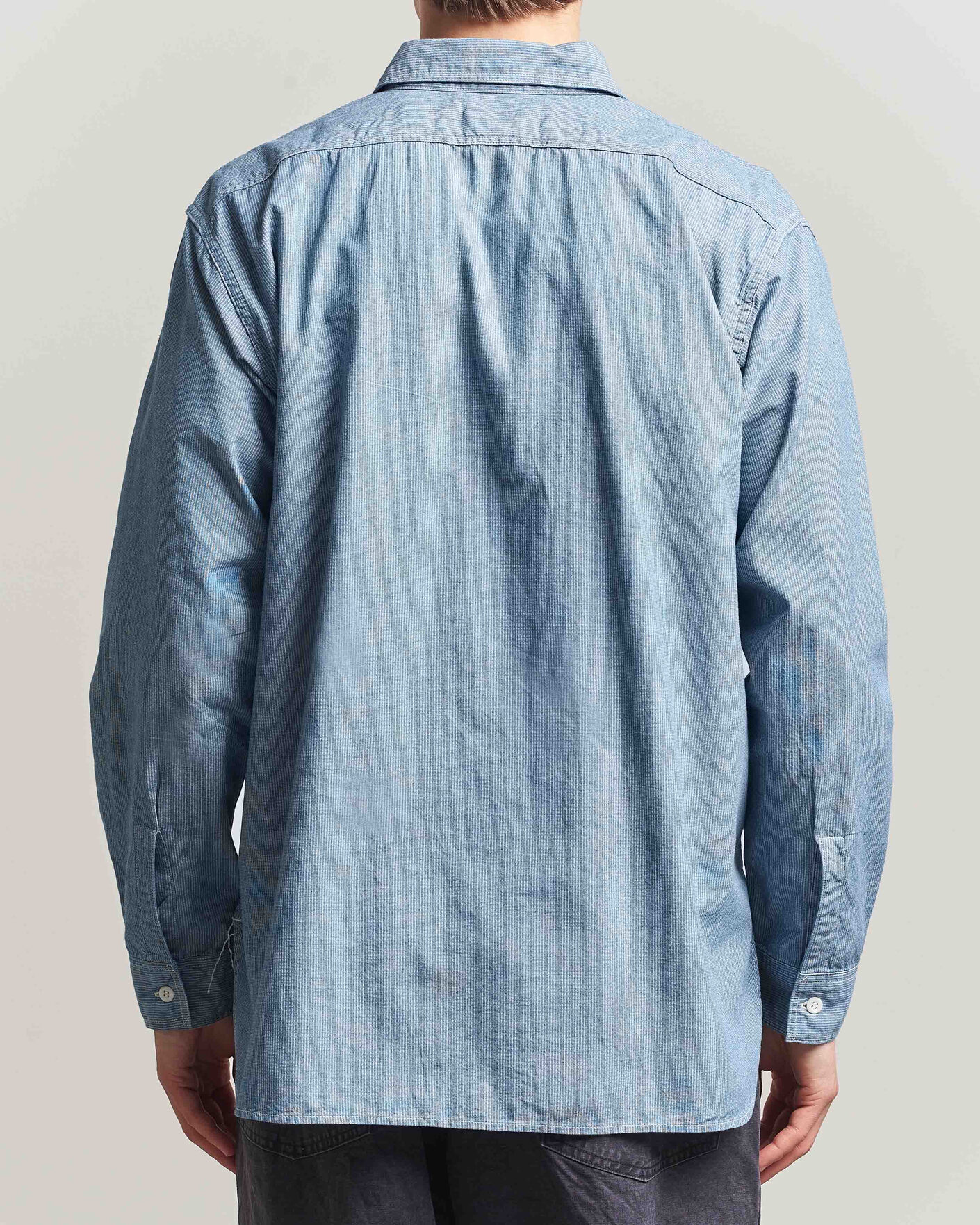 Herren | Hemden | orSlow | Relax Fit Chambray Work Shirt Hickory Stirpe