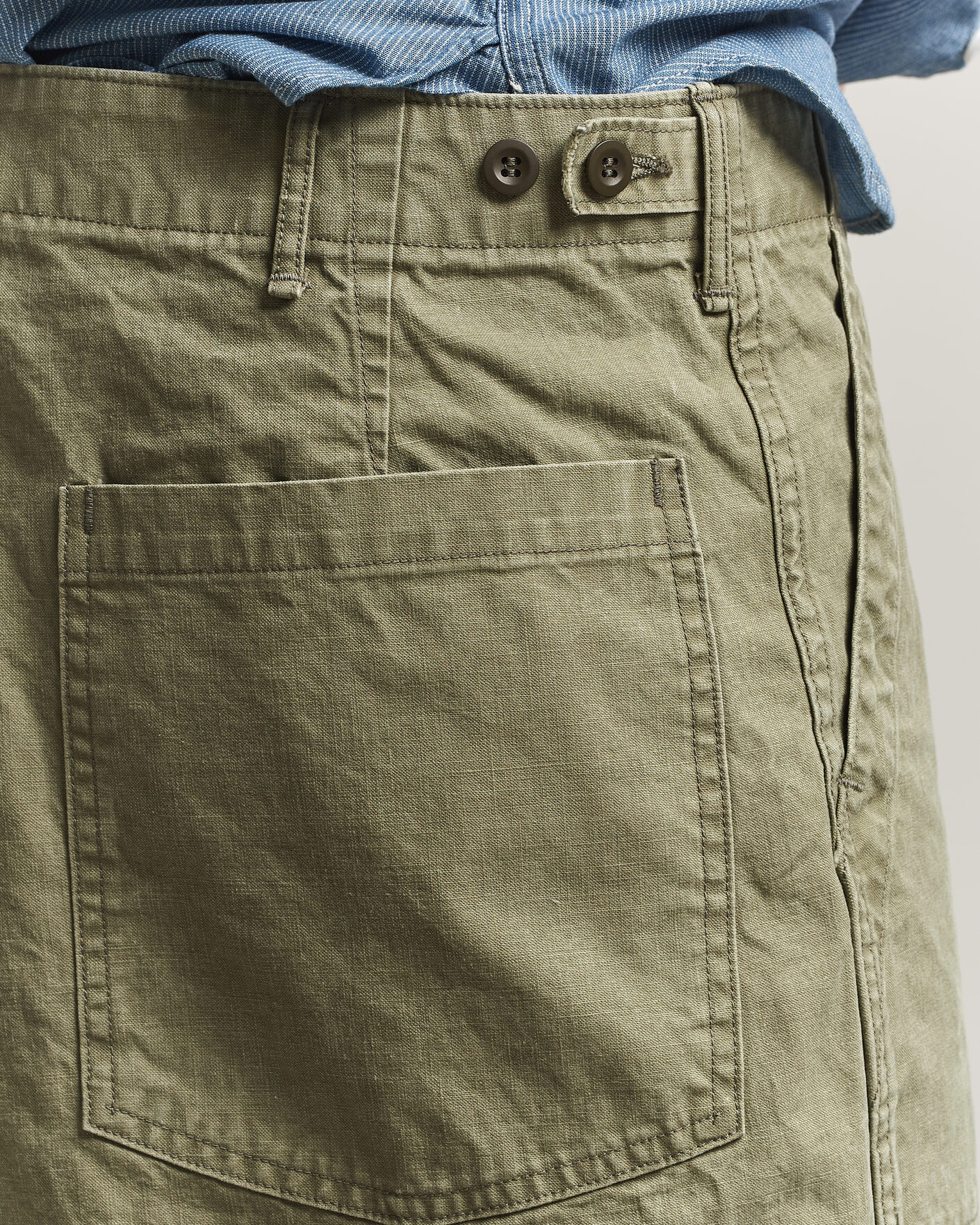 Herren | Shorts | orSlow | Summer Fatigue Shorts Washed Army Green