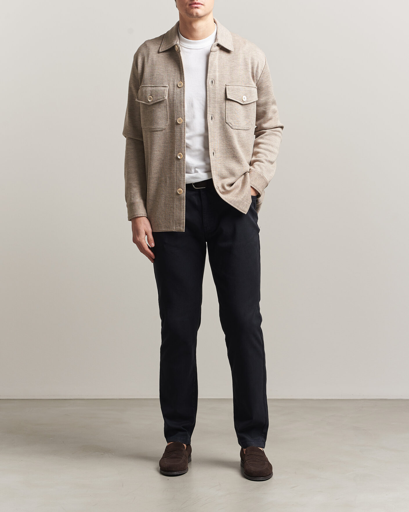 Herren | Hosen | Oscar Jacobson | Slim Fit 5-Pocket Chino Navy