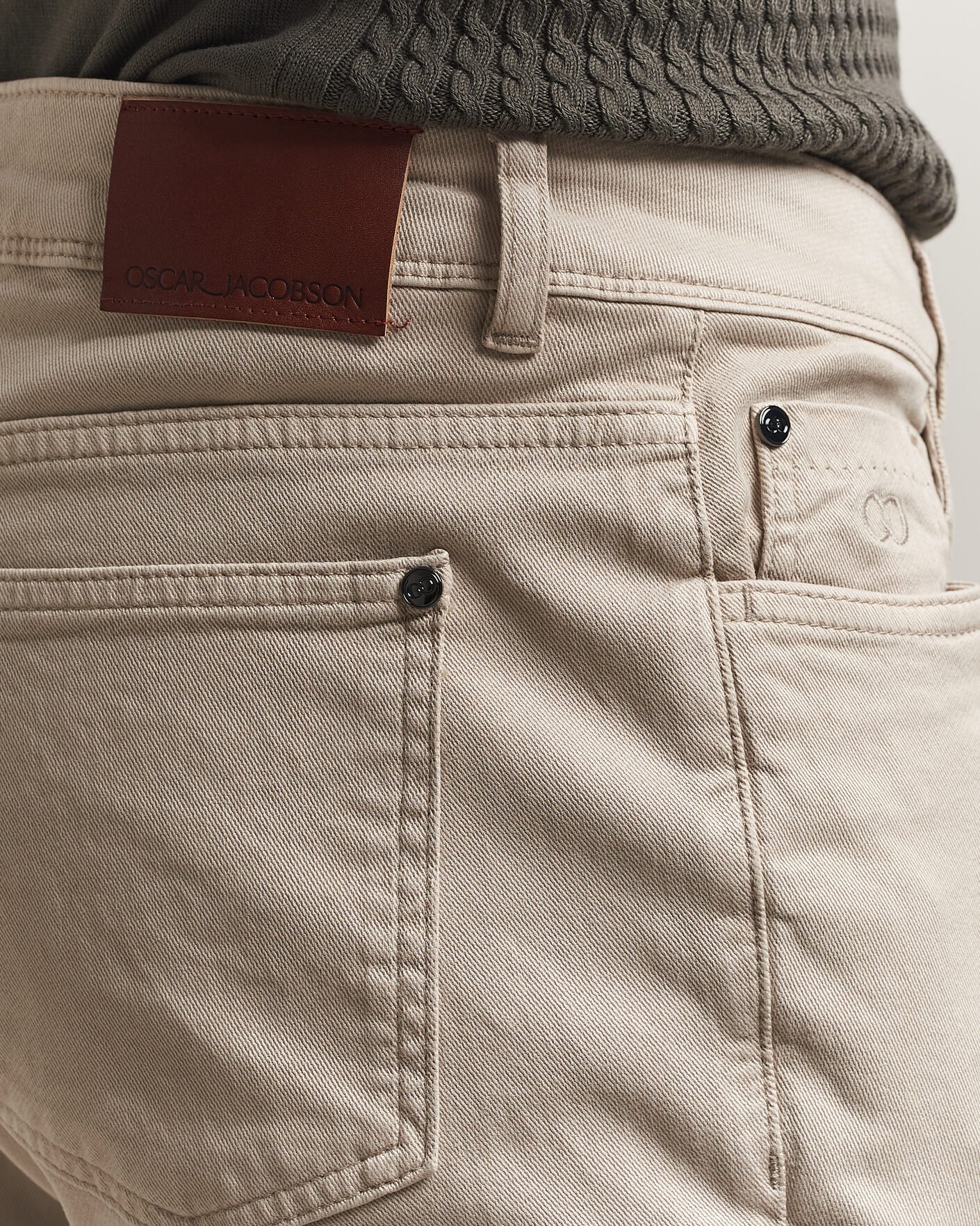 Herren | Hosen | Oscar Jacobson | Slim Fit 5-Pocket Chino Beige