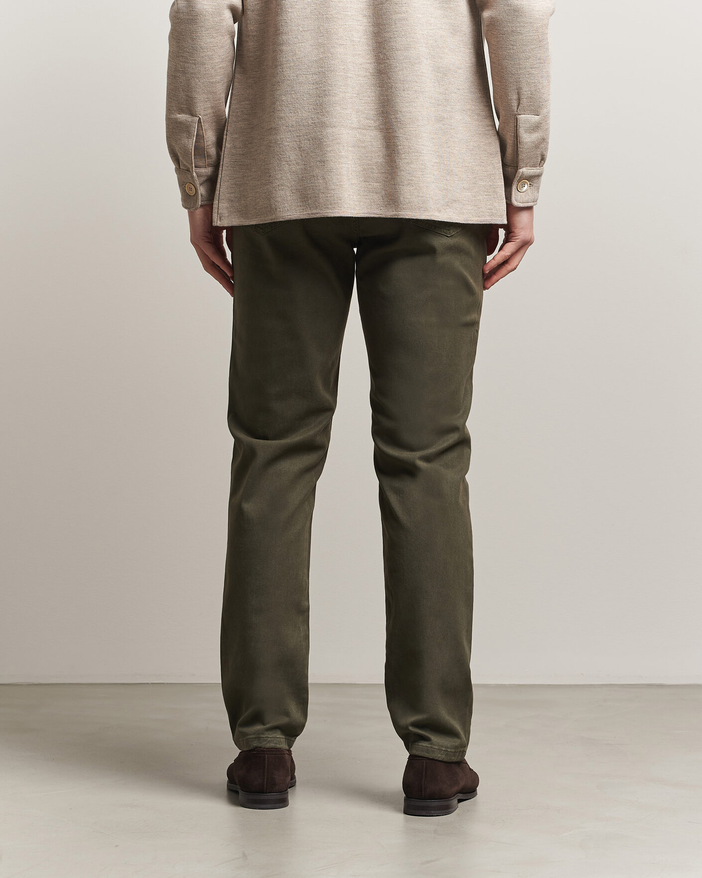 Herren | Hosen | Oscar Jacobson | Slim Fit 5-Pocket Chino  Olive
