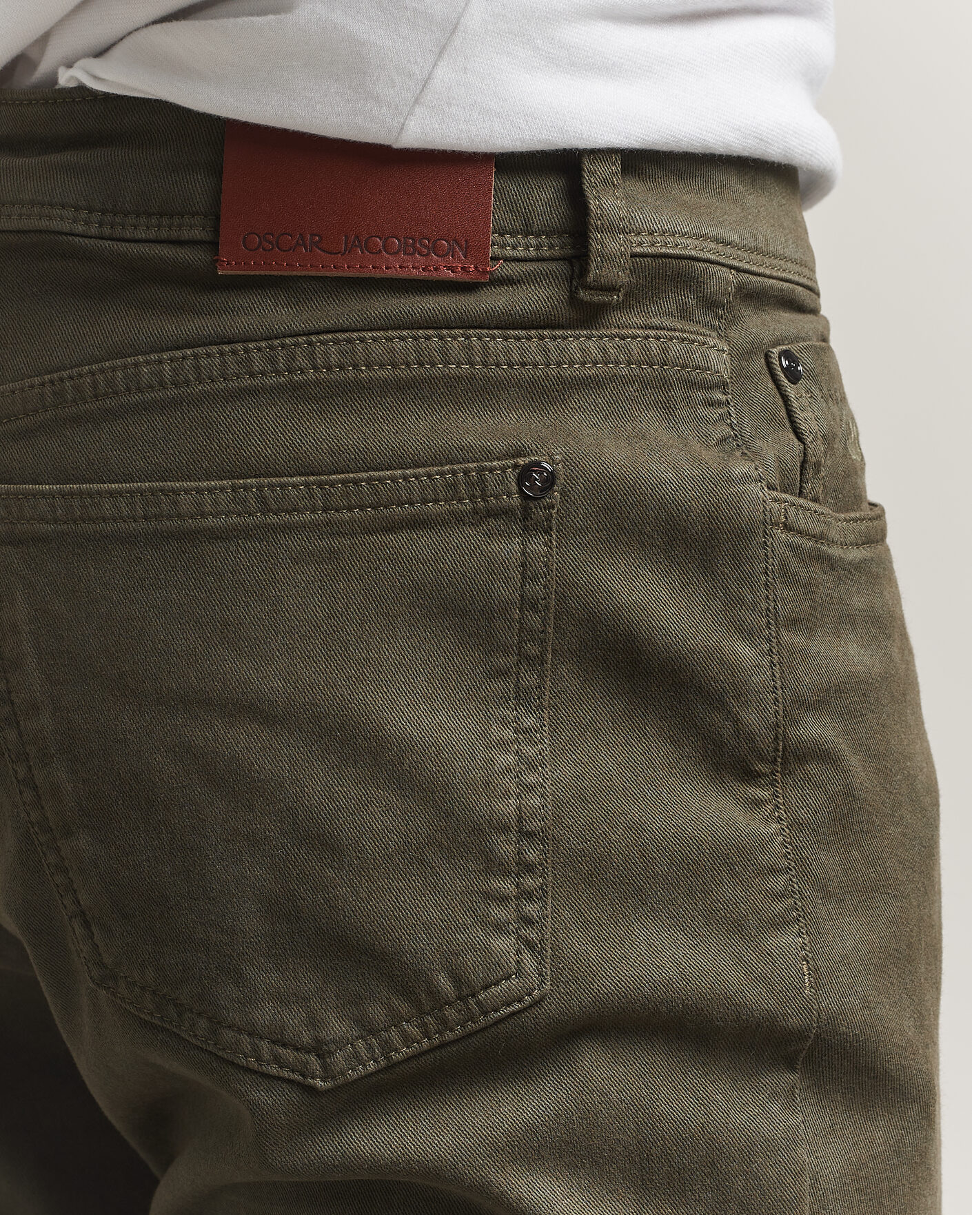 Herren | Hosen | Oscar Jacobson | Slim Fit 5-Pocket Chino  Olive
