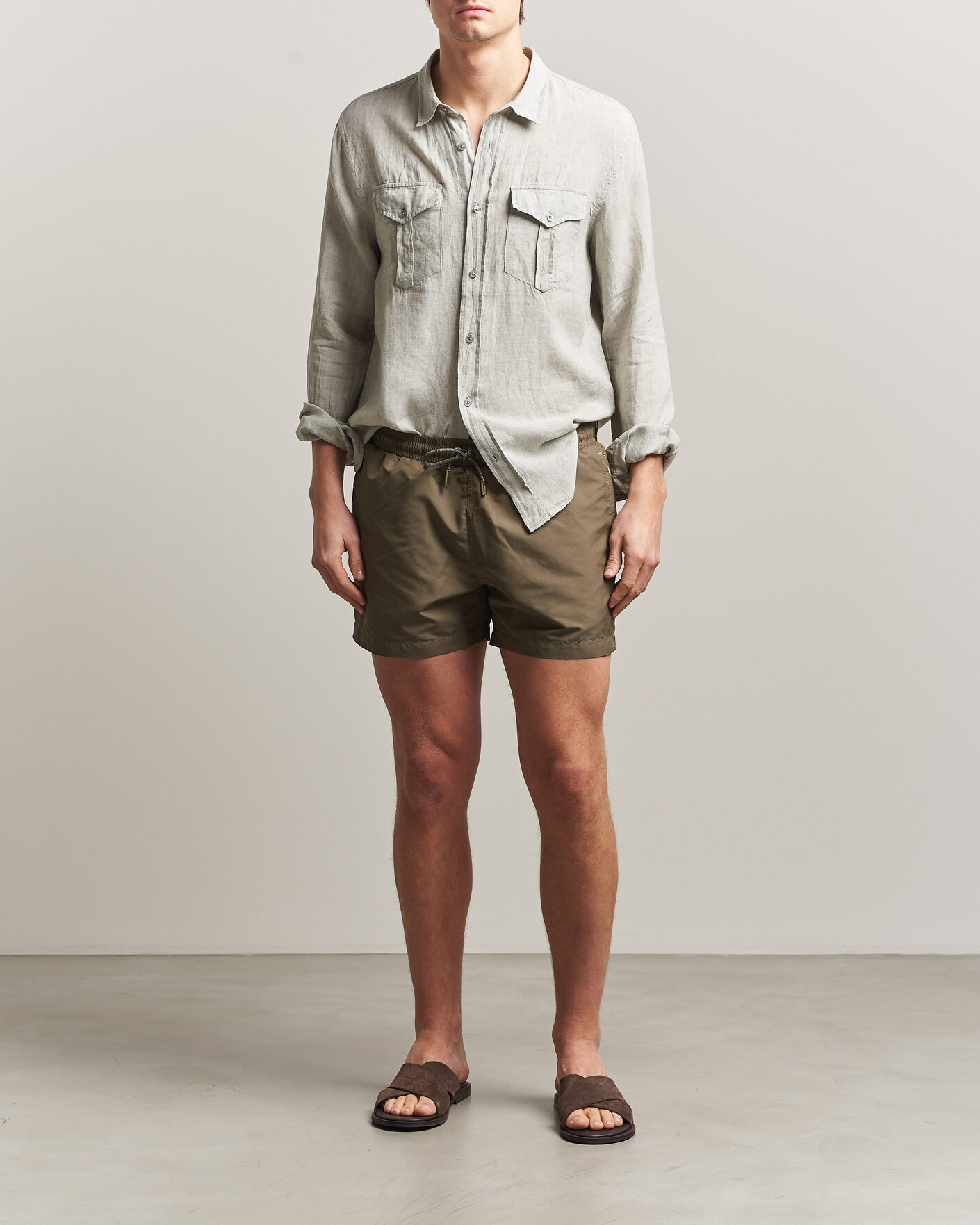 Herren | Hemden | Orlebar Brown | Coleburn Linen Shirt Cliff Grey