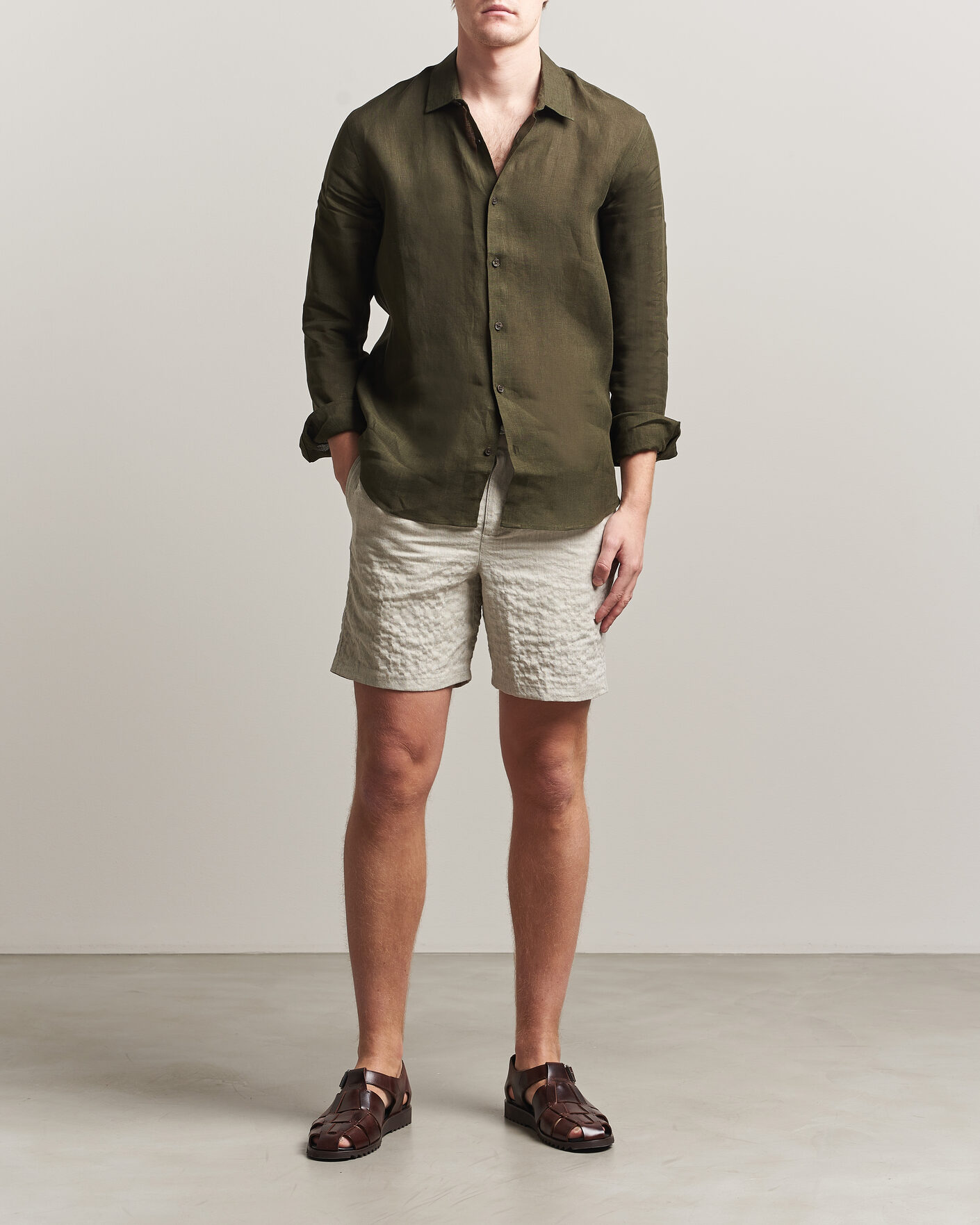 Herren | Shorts | Orlebar Brown | Alex Sereno Herringbone Shorts Light Dijon