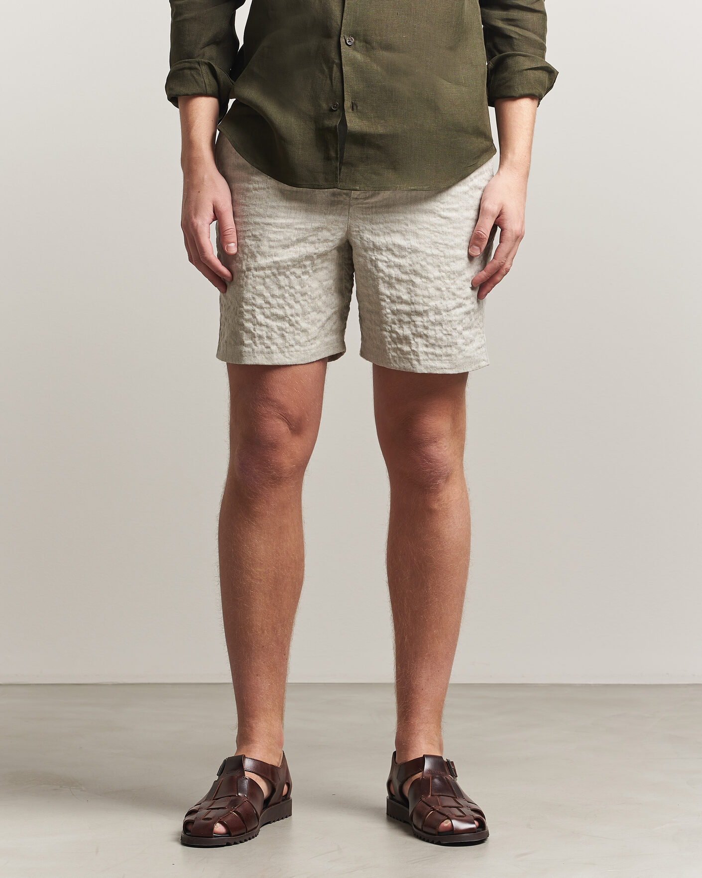 Herren | Shorts | Orlebar Brown | Alex Sereno Herringbone Shorts Light Dijon
