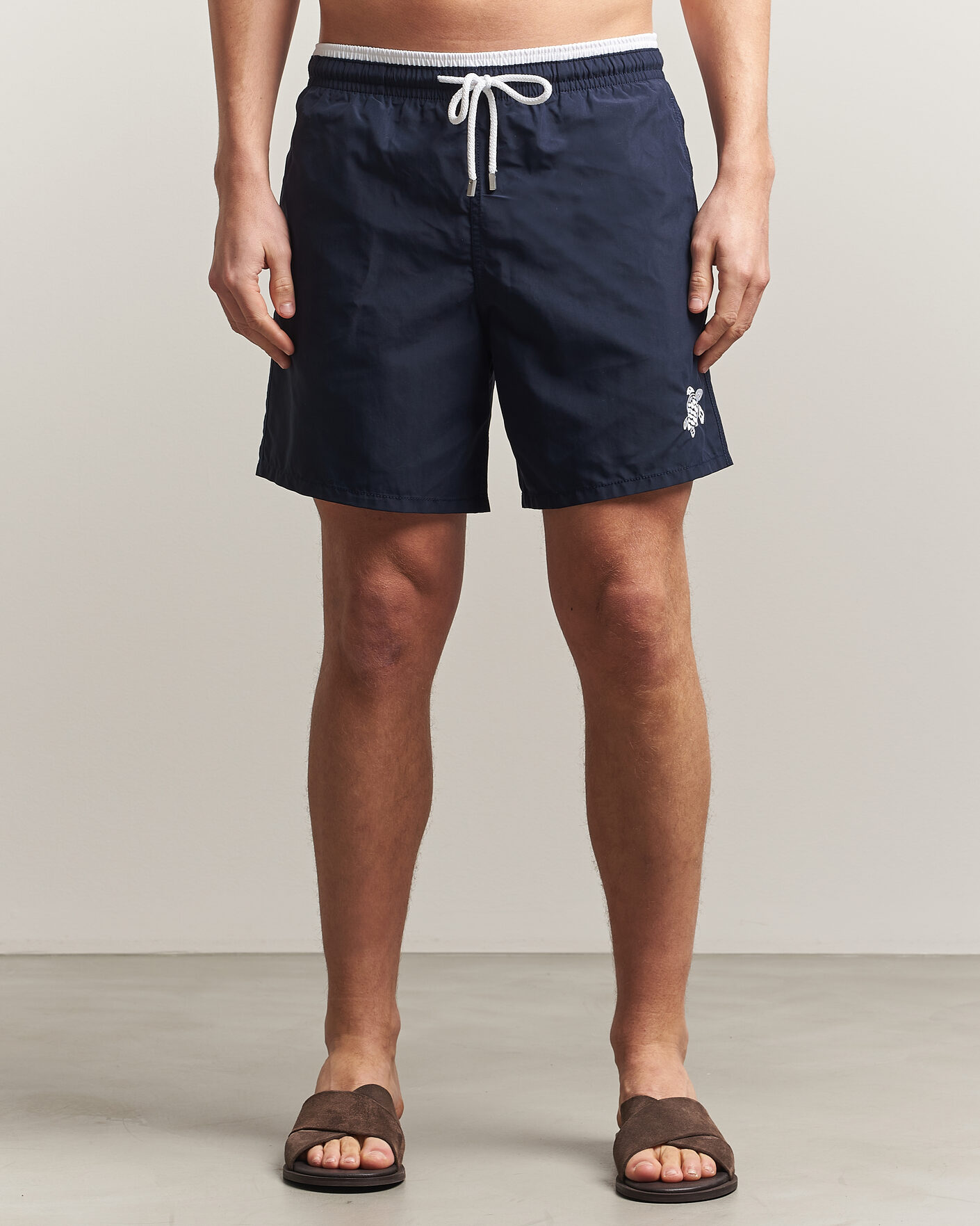 Herren | Badehosen | Vilebrequin | Moka Swimshorts Marine/Blanc
