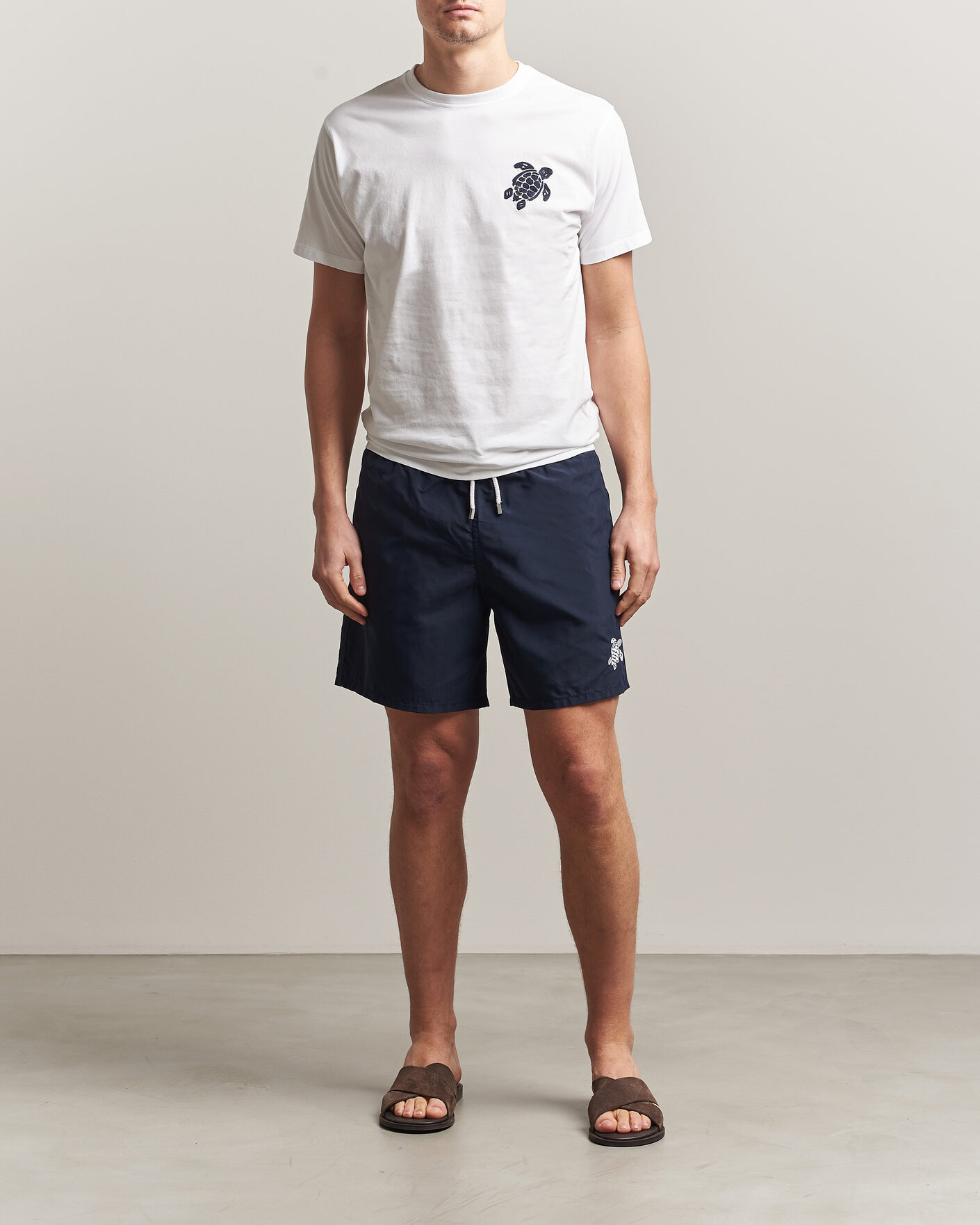 Herren | T-Shirts | Vilebrequin | Embroidered Crew Neck T-Shirt Blanc