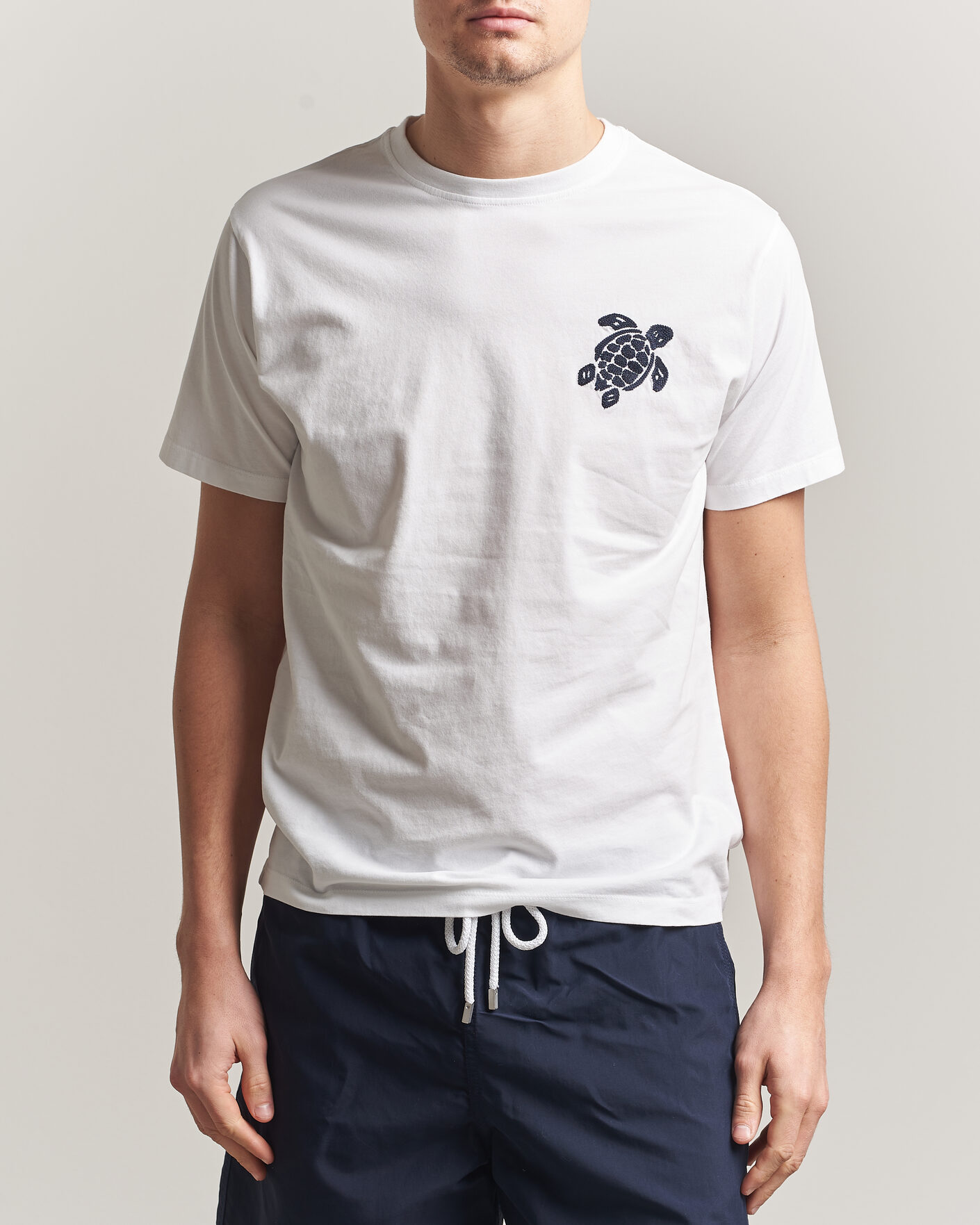 Herren | T-Shirts | Vilebrequin | Embroidered Crew Neck T-Shirt Blanc