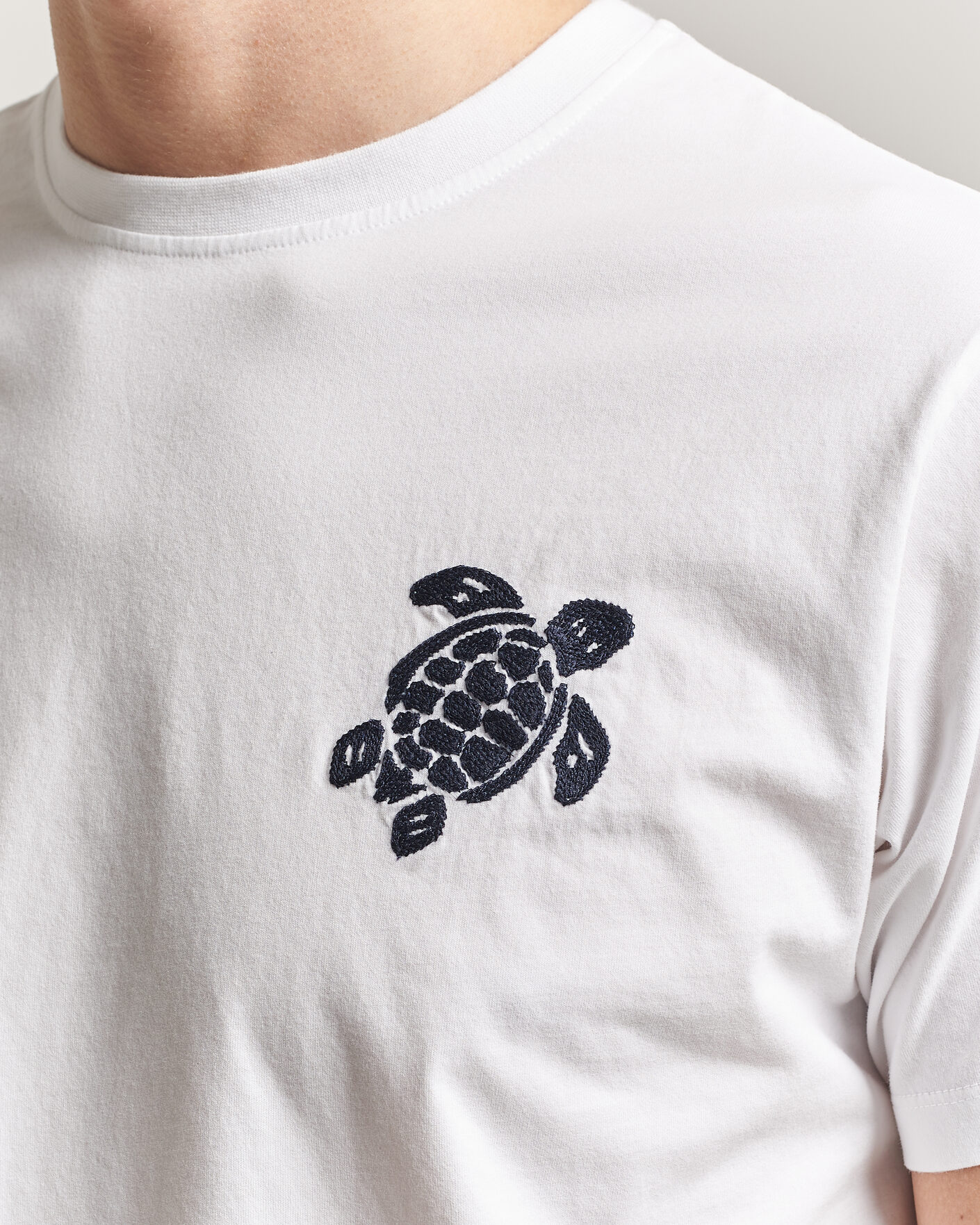 Herren | T-Shirts | Vilebrequin | Embroidered Crew Neck T-Shirt Blanc