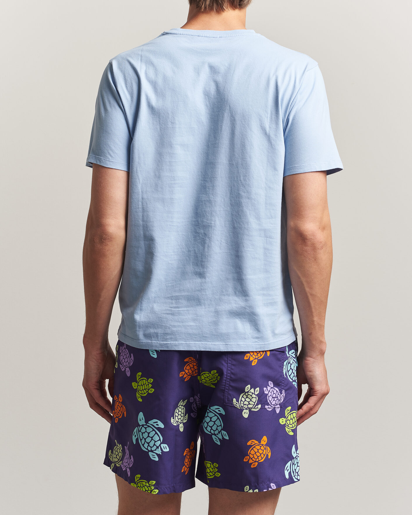 Herren | T-Shirts | Vilebrequin | Printed Crew Neck T-Shirt Cloudy Blue