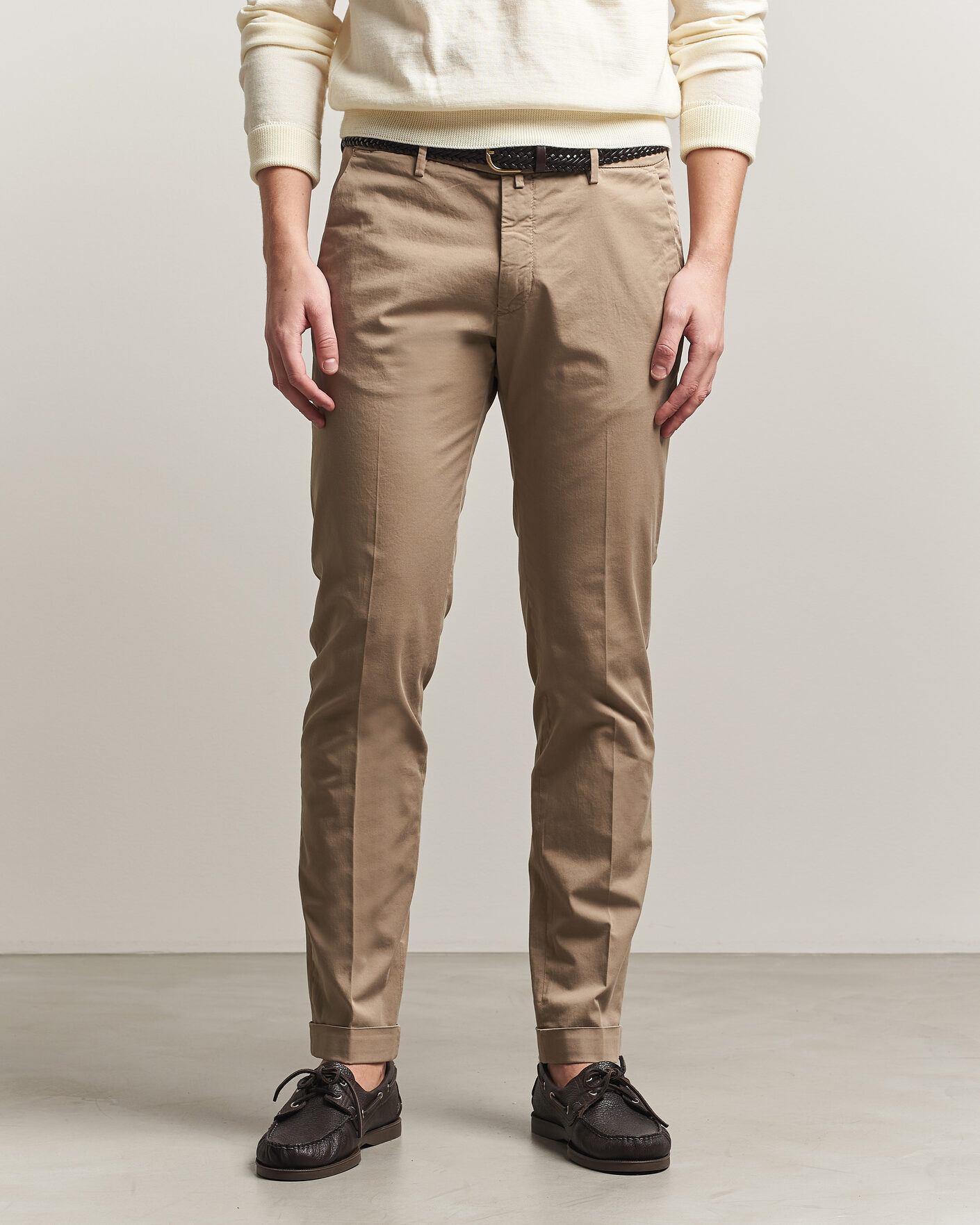 Herren | Hosen | Briglia 1949 | Slim Fit Cotton Chinos Taupe