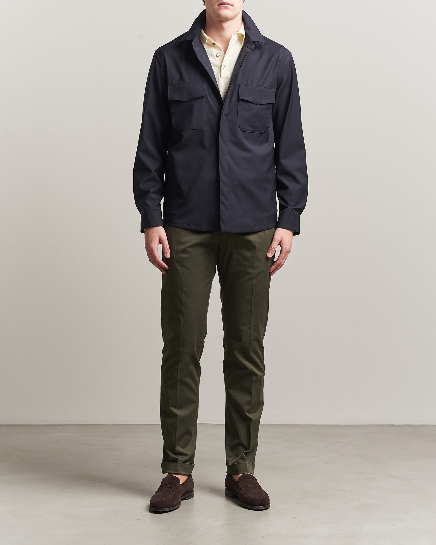 Herren | Hosen | Briglia 1949 | Slim Fit Cotton Chinos Dark Green