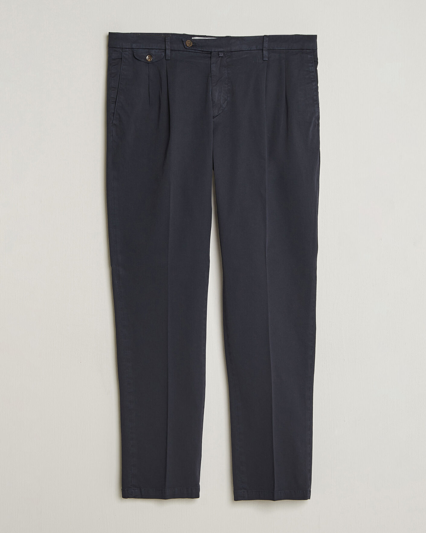 Herren | Hosen | Briglia 1949 | Easy Fit Pleated Cotton Stretch Chino Navy