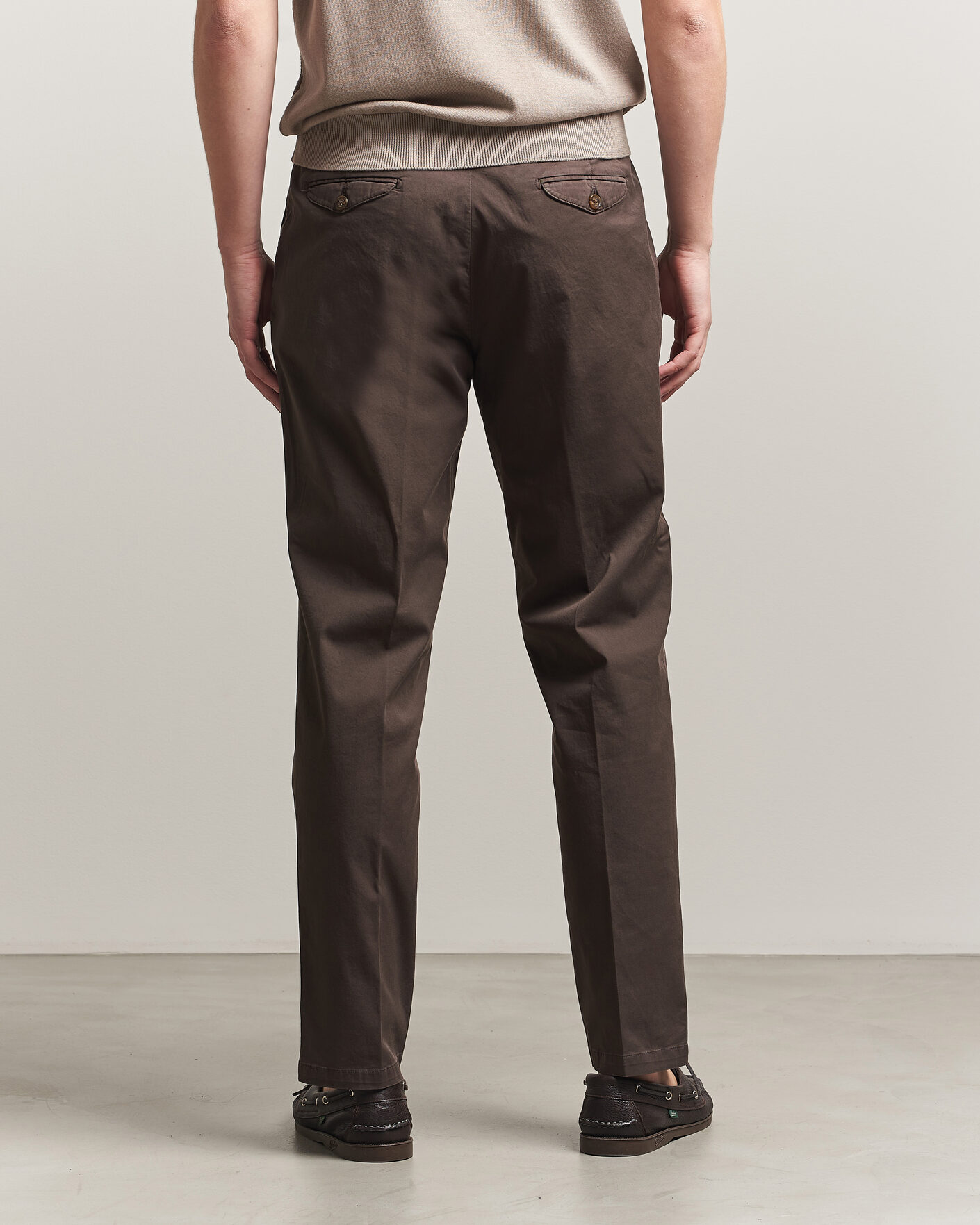 Herren | Hosen | Briglia 1949 | Easy Fit Pleated Cotton Stretch Chino Brown