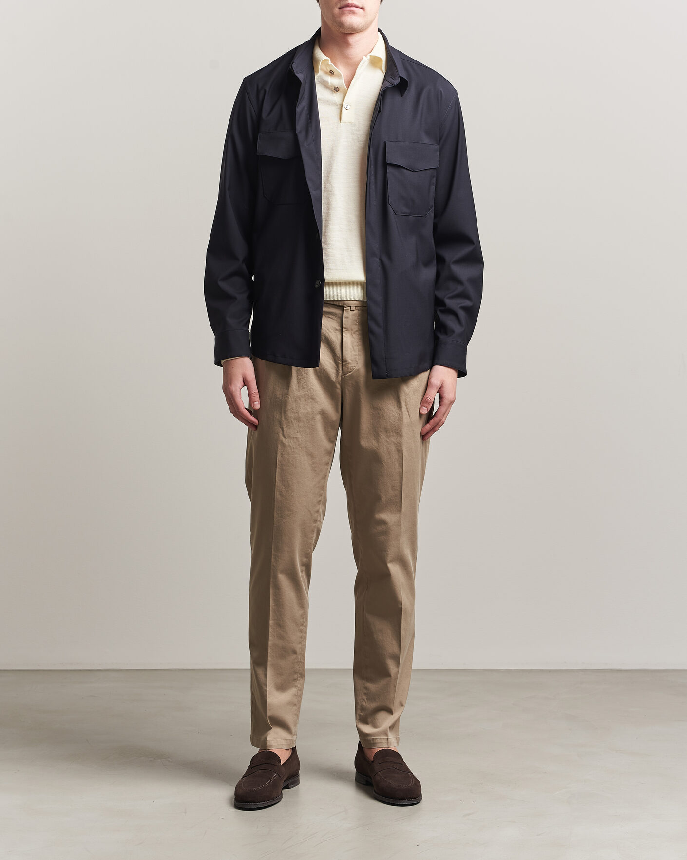 Herren | Hosen | Briglia 1949 | Easy Fit Pleated Cotton Stretch Chino Taupe