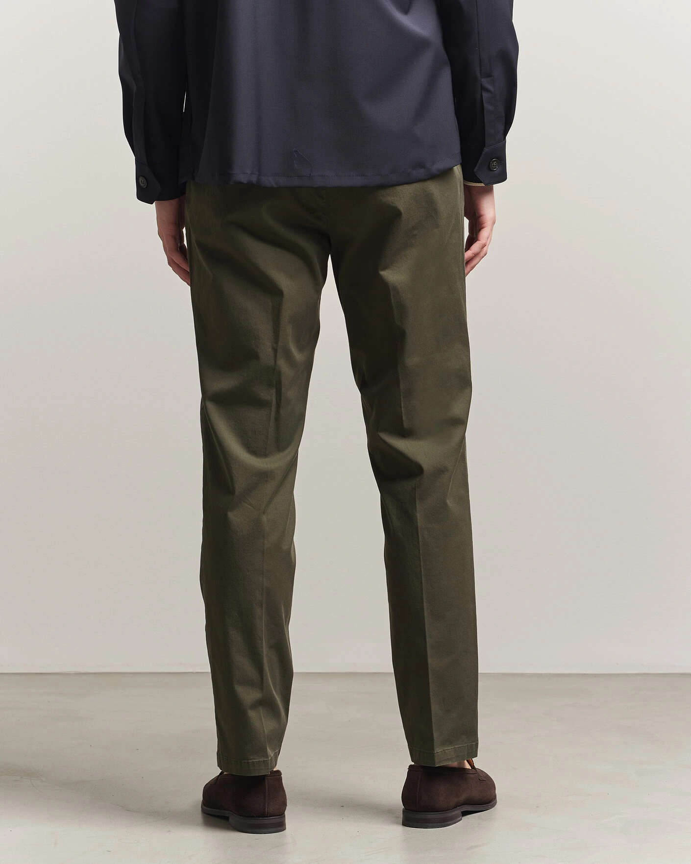 Herren | Hosen | Briglia 1949 | Easy Fit Pleated Cotton Stretch Chino Olive