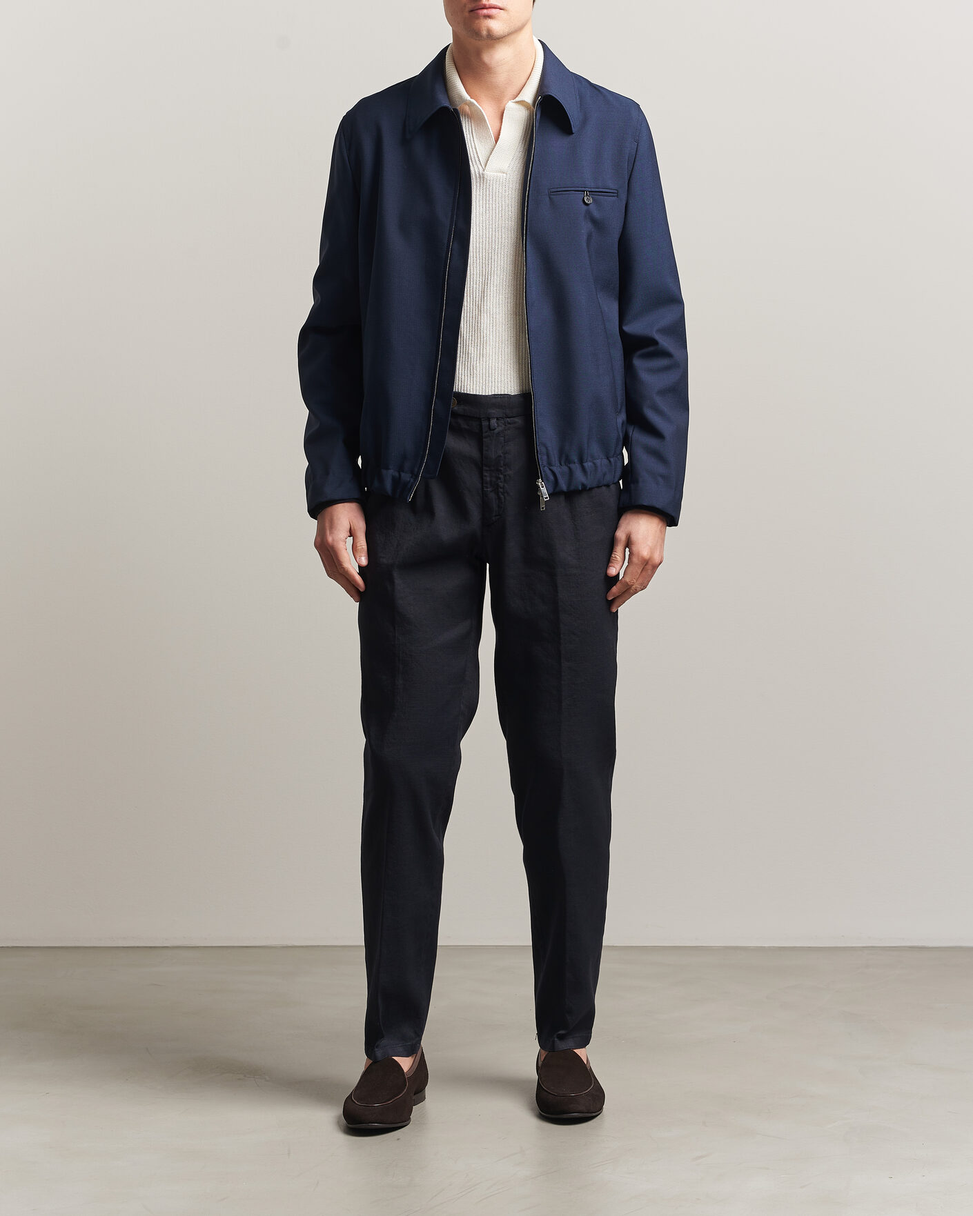 Herren | Hosen | Briglia 1949 | Pleated Linen Trousers Navy