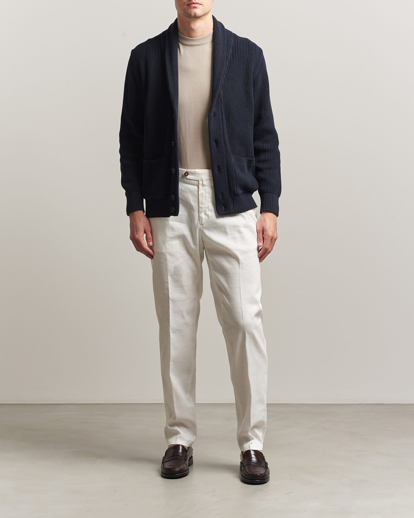 Herren | Hosen | Briglia 1949 | Pleated Linen Trousers Cream