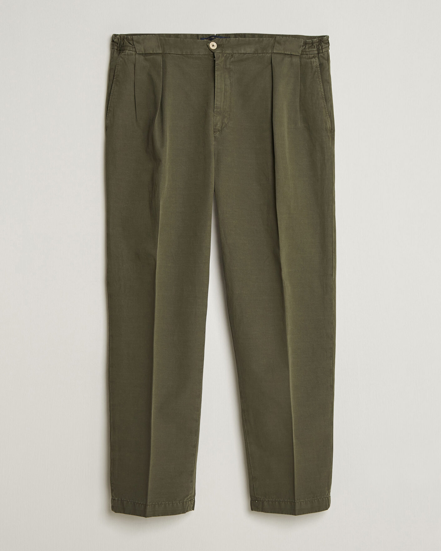 Herren | Hosen | Briglia 1949 | Portobello Loose Fit Cotton/Linen Trousers Olive