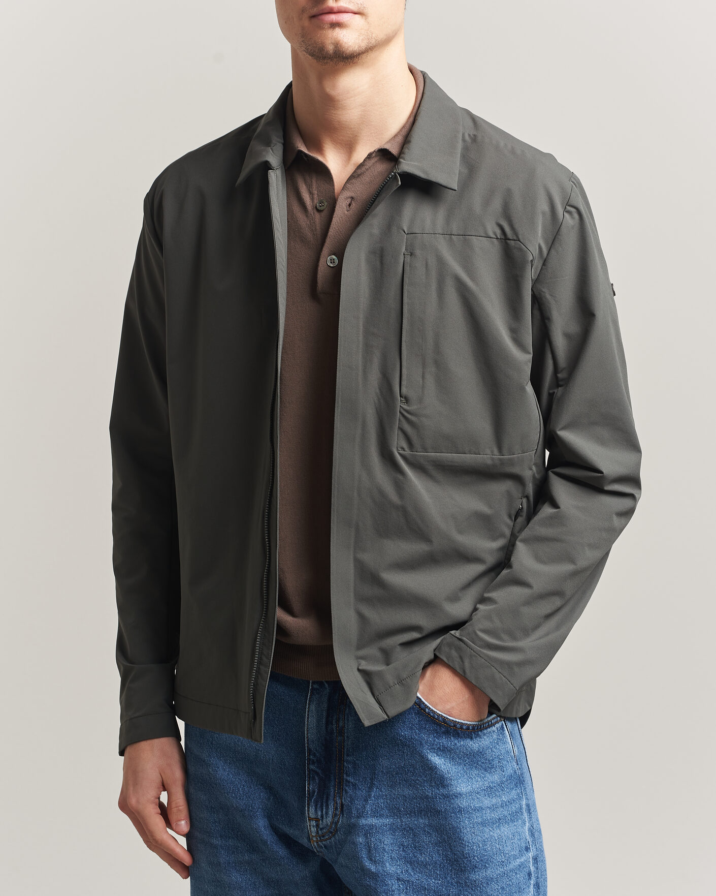 Herren | Jacken | Scandinavian Edition | Merge II Stretch Shirt Jacket Dark Olive