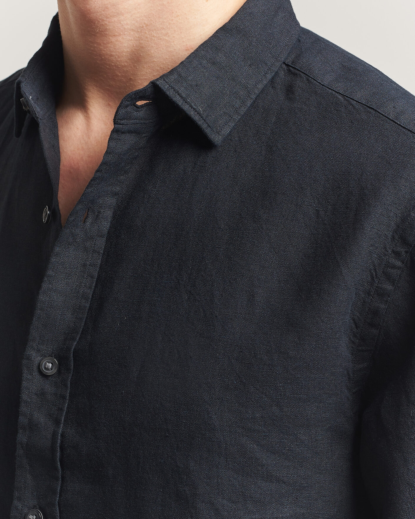 Herren | Hemden | Charles Tyrwhitt | Pure Linen Slim Fit Shirt Black