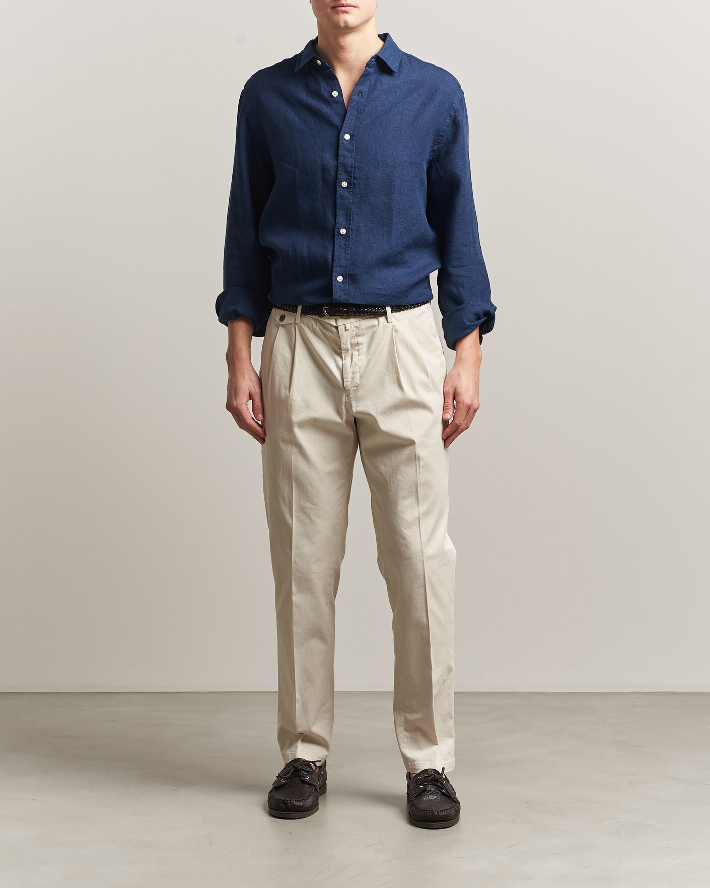 Herren | Hemden | Charles Tyrwhitt | Pure Linen Slim Fit Shirt Navy