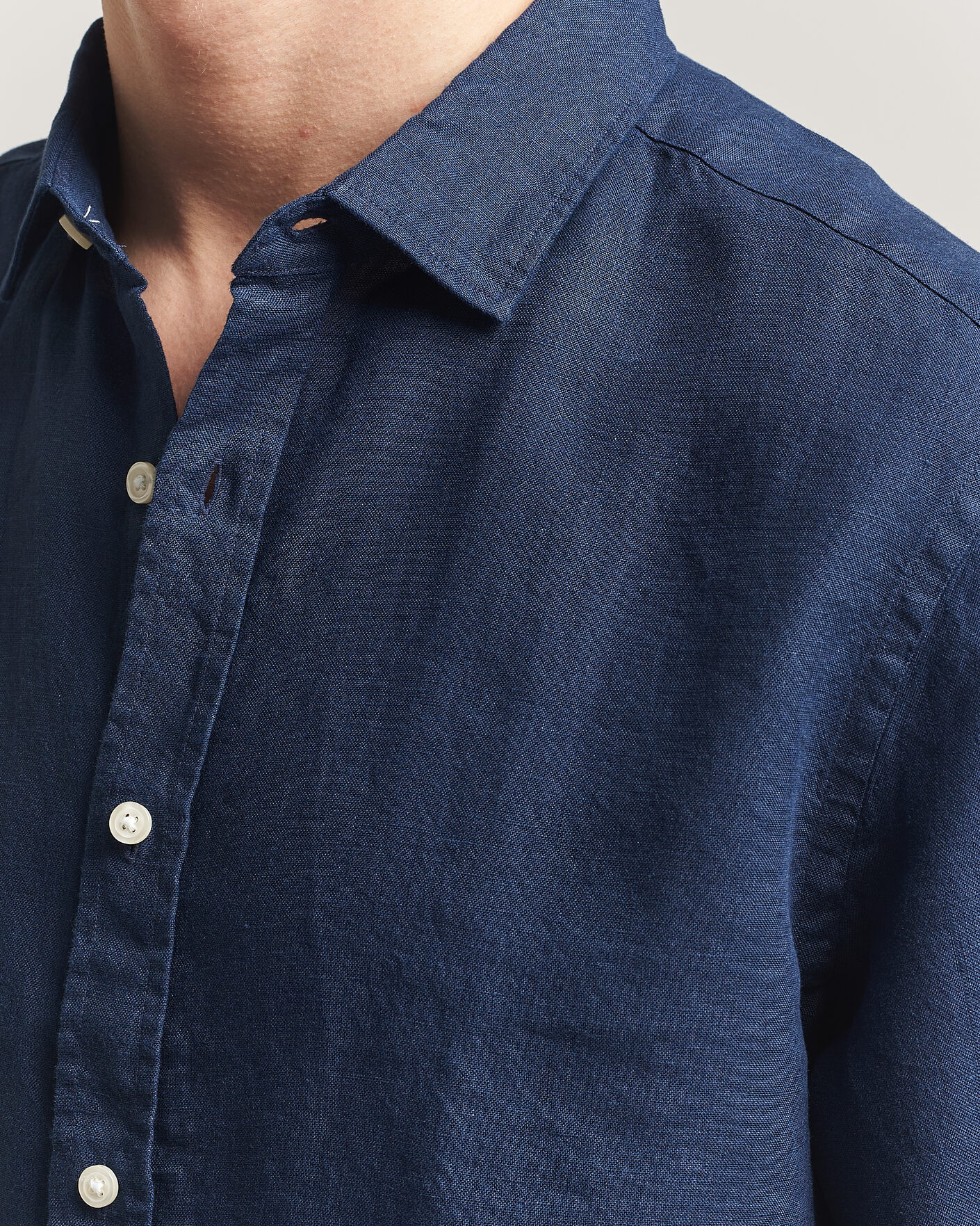 Herren | Hemden | Charles Tyrwhitt | Pure Linen Slim Fit Shirt Navy