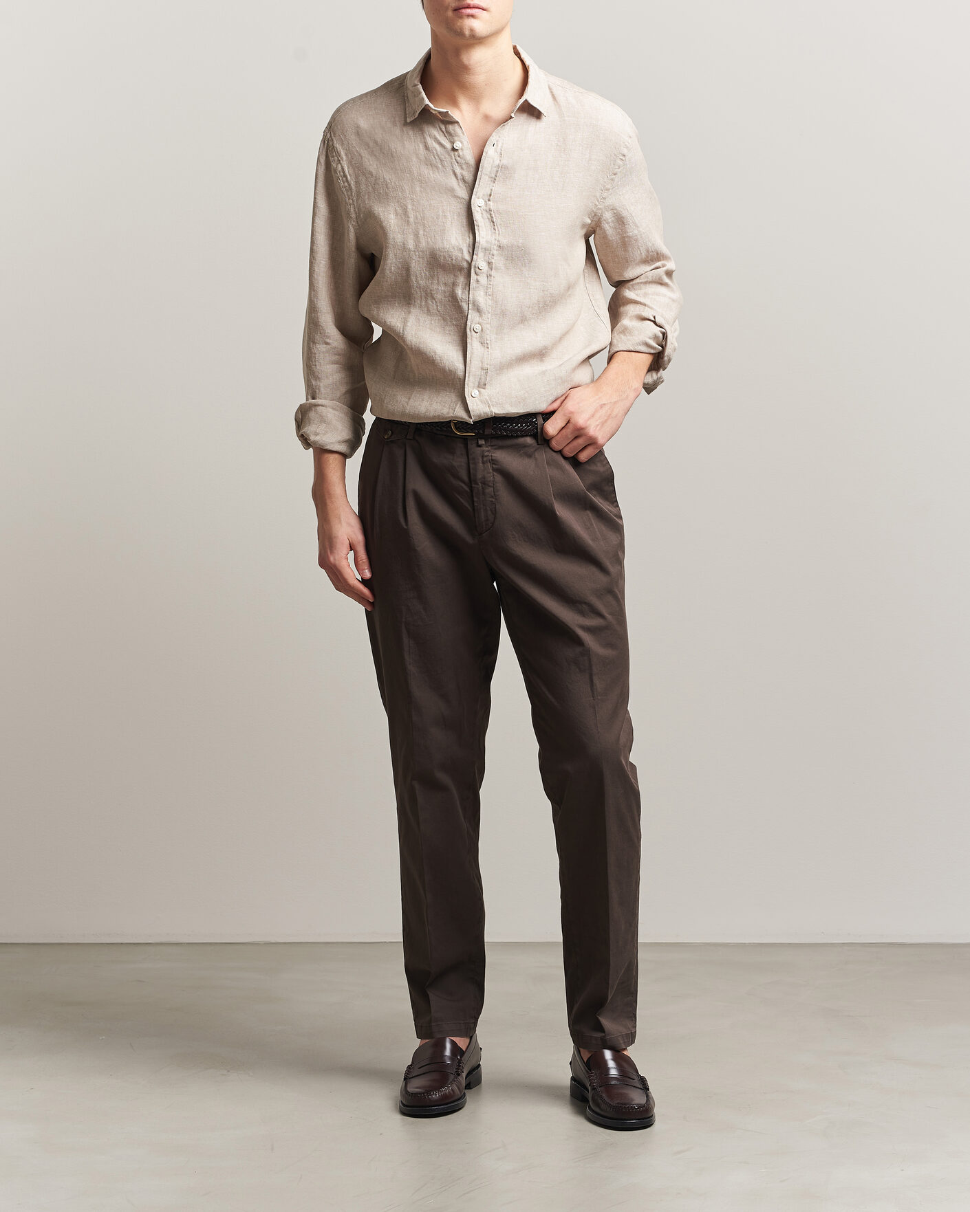 Herren | Hemden | Charles Tyrwhitt | Pure Linen Slim Fit Shirt Oatmeal