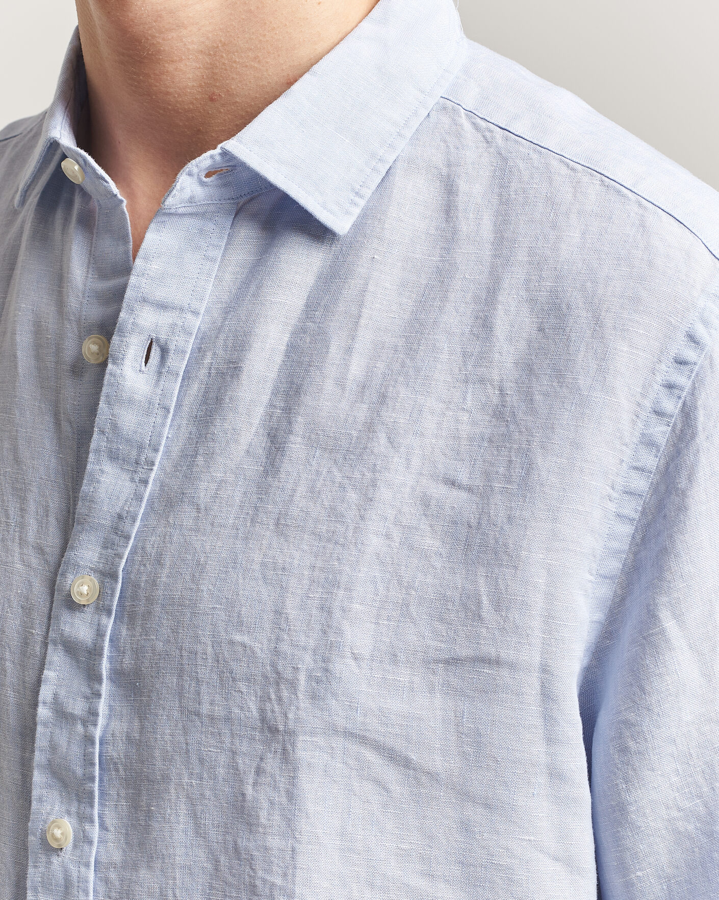 Herren | Hemden | Charles Tyrwhitt | Pure Linen Slim Fit Shirt Sky Blue