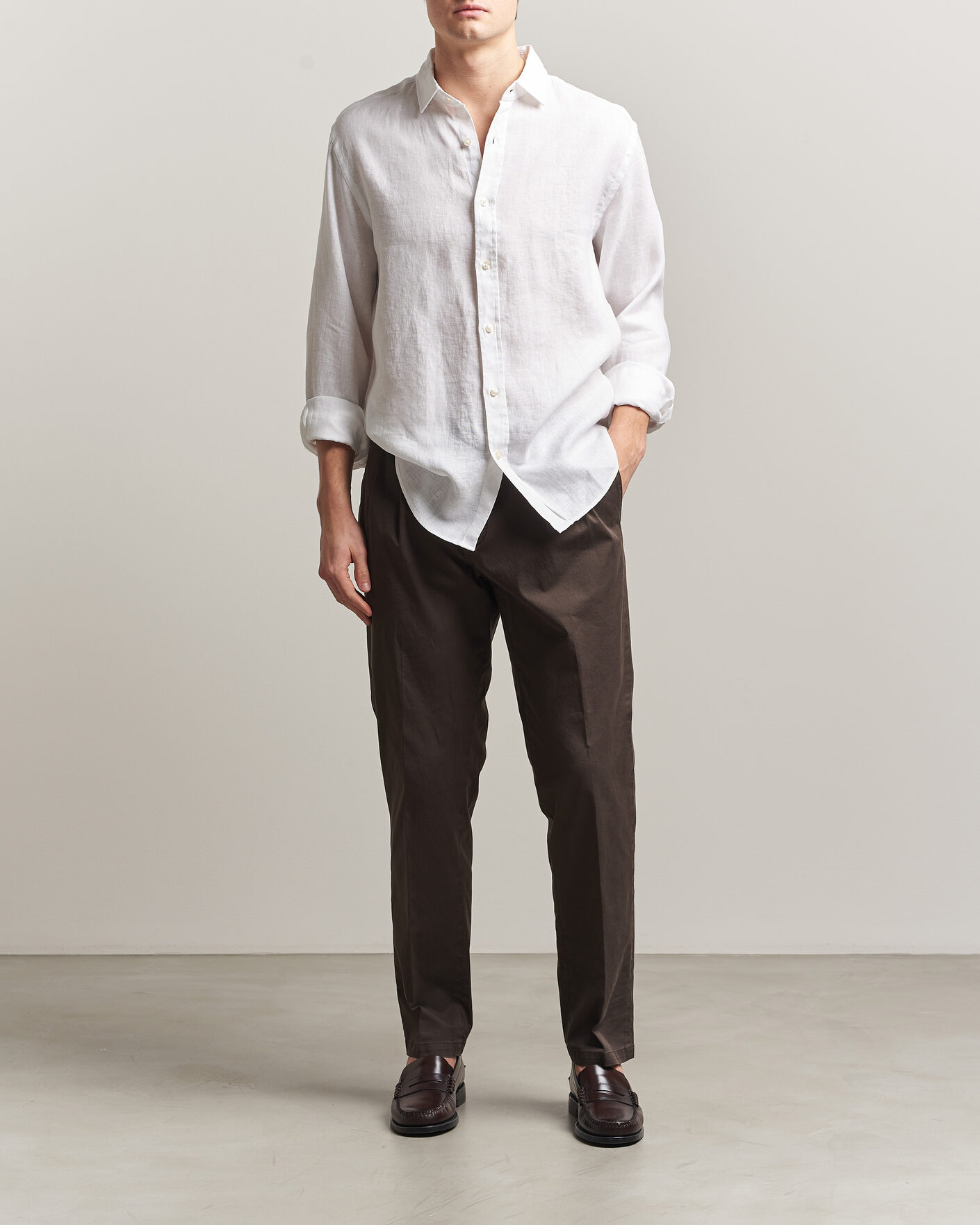 Herren | Hemden | Charles Tyrwhitt | Pure Linen Slim Fit Shirt White