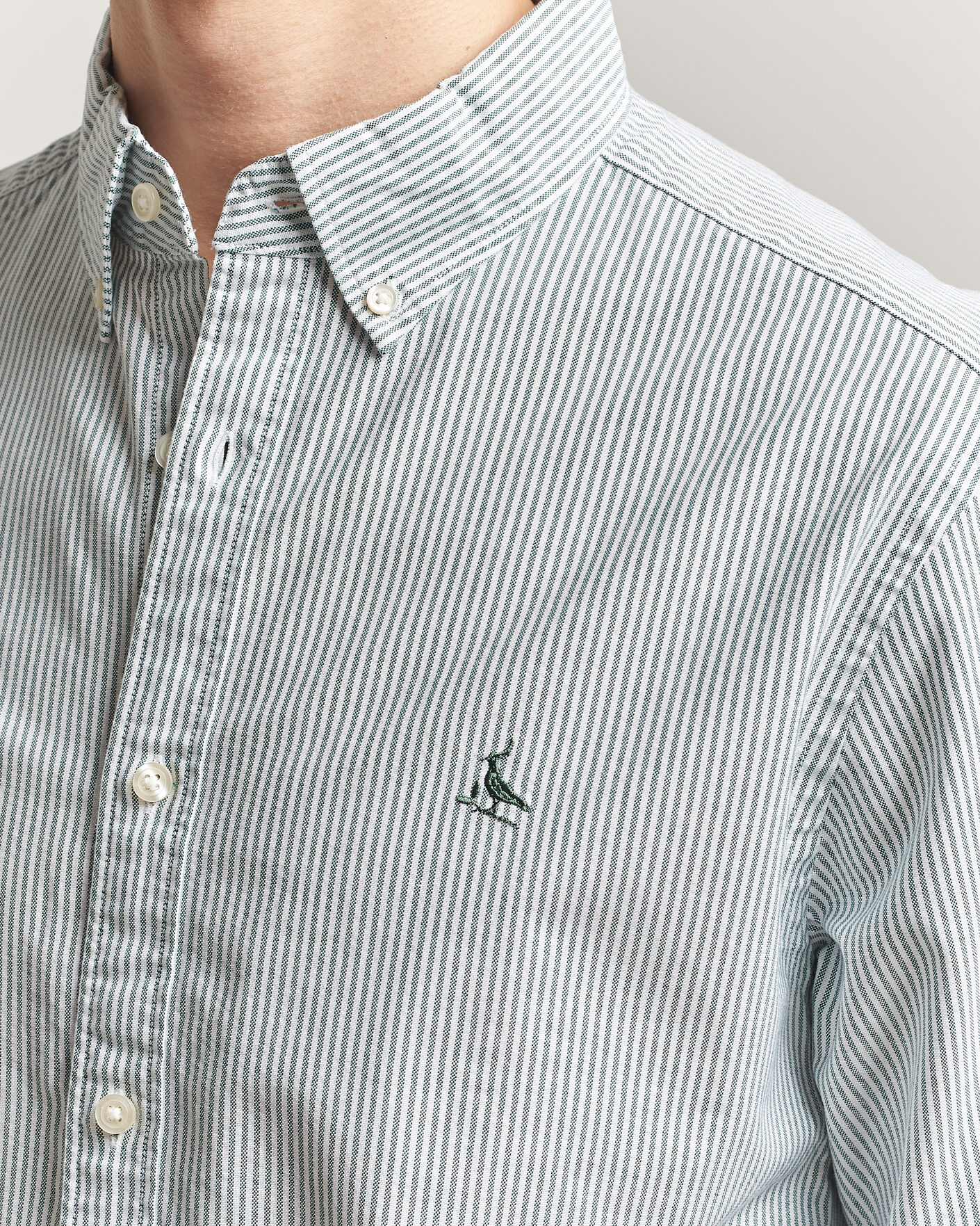 Herren | Hemden | Charles Tyrwhitt | Button Down Stretch Oxford Shirt Green/White