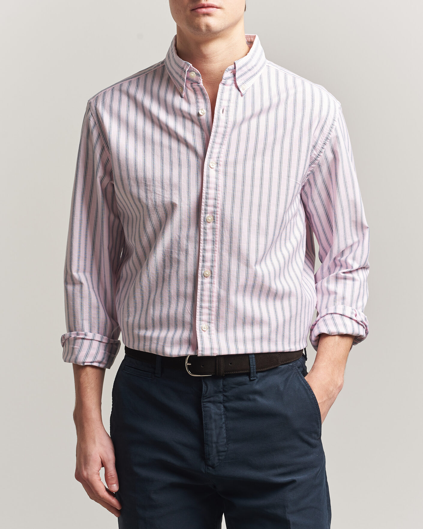 Herren | Hemden | Charles Tyrwhitt | Button Down Stretch Oxford Shirt Light Pink