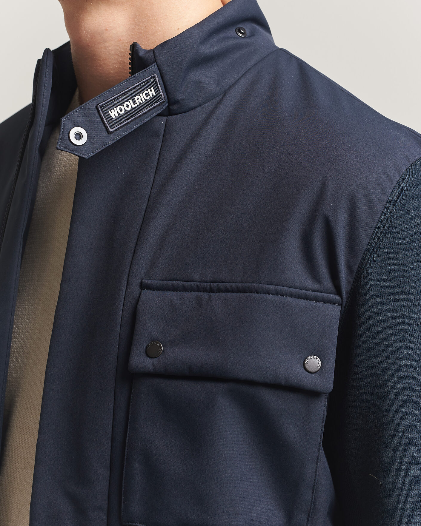 Herren | Jacken | Woolrich | Two Layers Hybrid Jacket Melton Blue