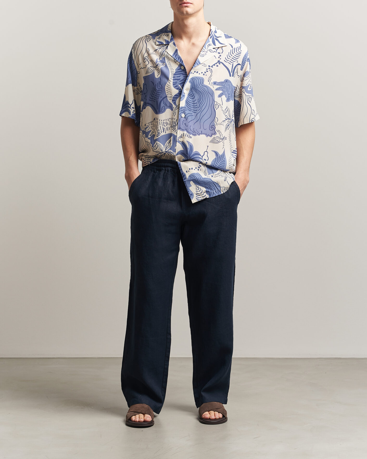 Herren | Hosen | OAS | Nino Linen Pants Navy