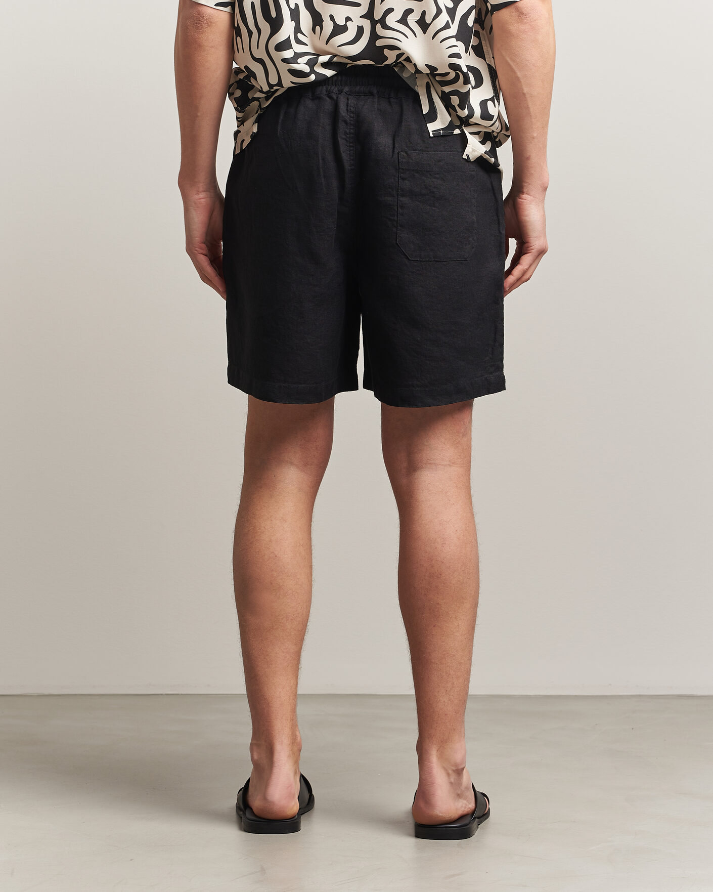 Herren | Shorts | OAS | Porto Linen Shorts Black