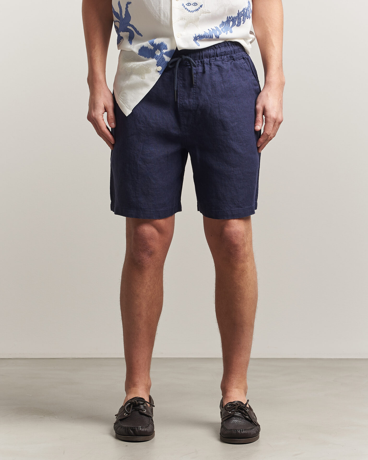 Herren | Shorts | OAS | Porto Linen Shorts Navy