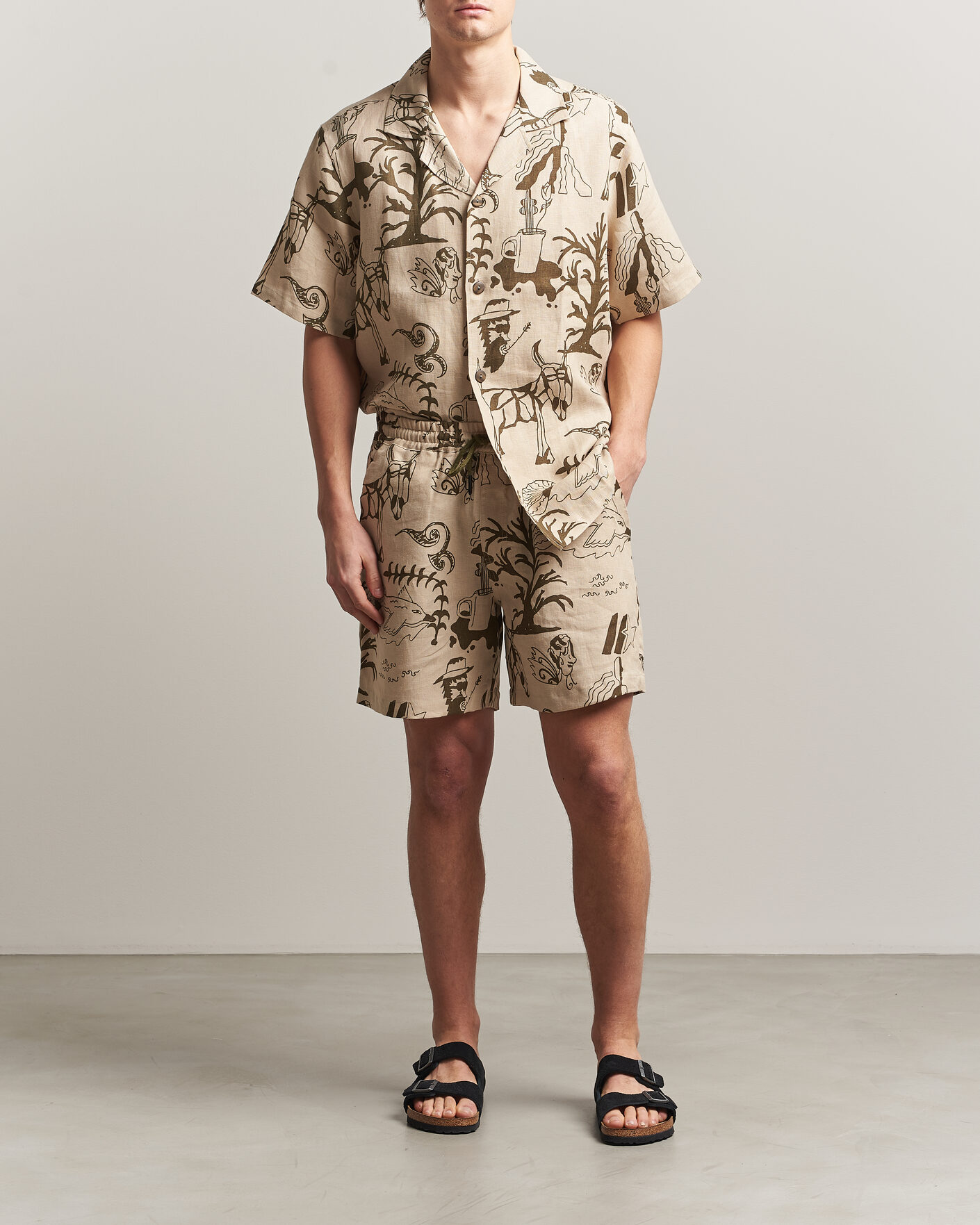 Herren | Shorts | OAS | Porto Linen Shorts Poplan