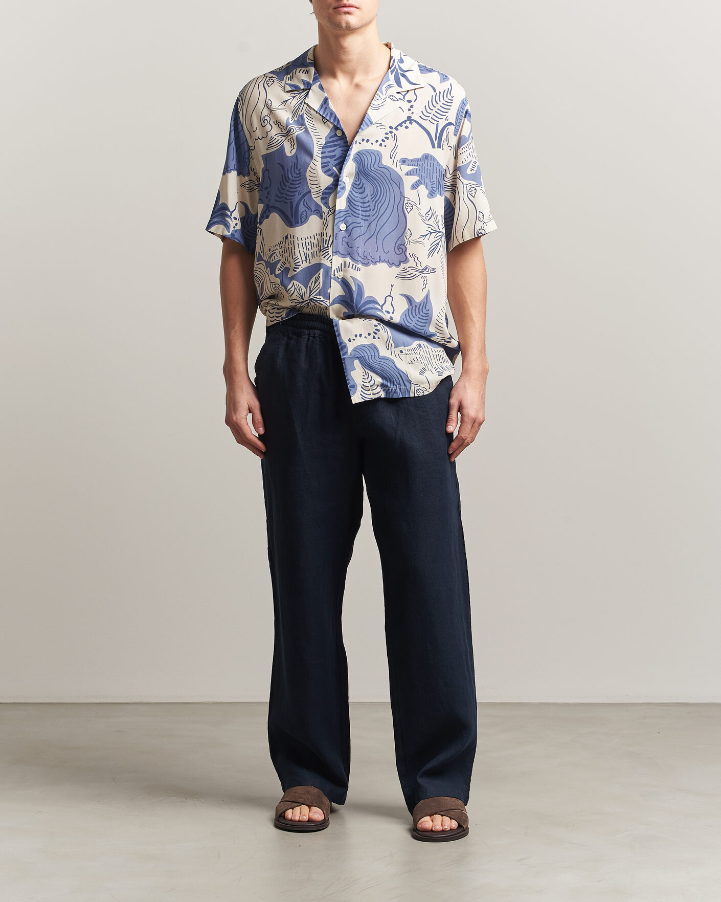 Herren | Hemden | OAS | Rocco Viscose Short Sleeve Shirt Mystea