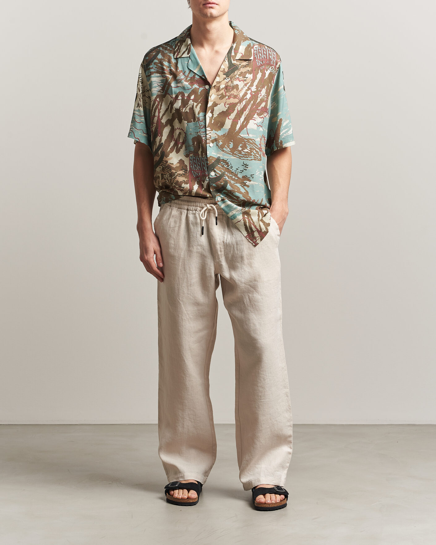 Herren | Hemden | OAS | Rocco Viscose Short Sleeve Shirt Montara