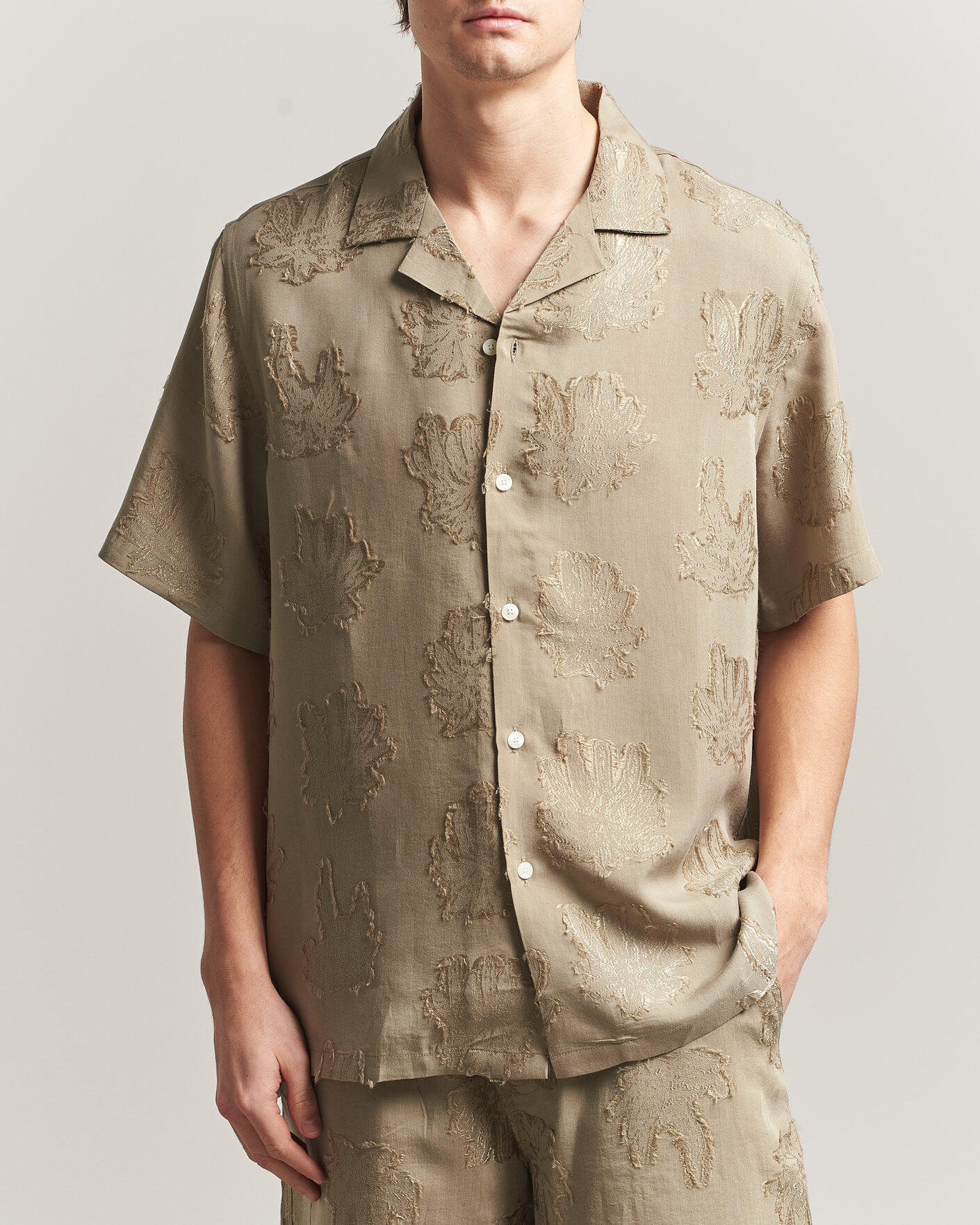 Herren | Hemden | OAS | Rocco Lyocell Short Sleeve Shirt Palmoza